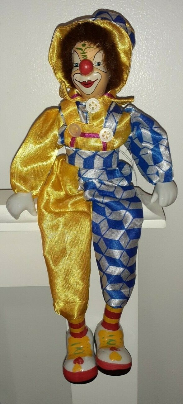 Porcelain Clown Doll Soft Body 32 cm High 