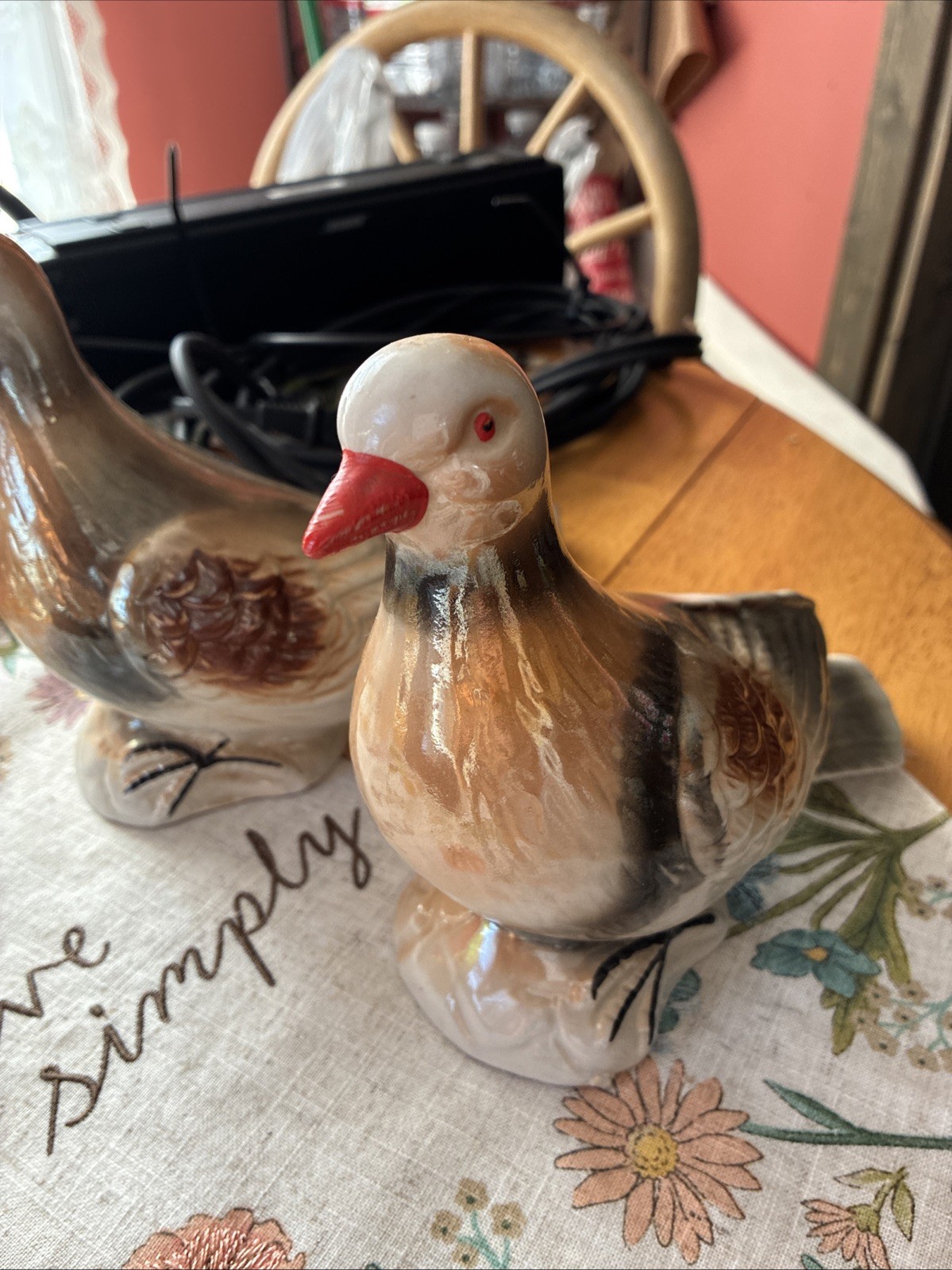 Vintage Lusterware Pigeon Figure – Made in Brazil