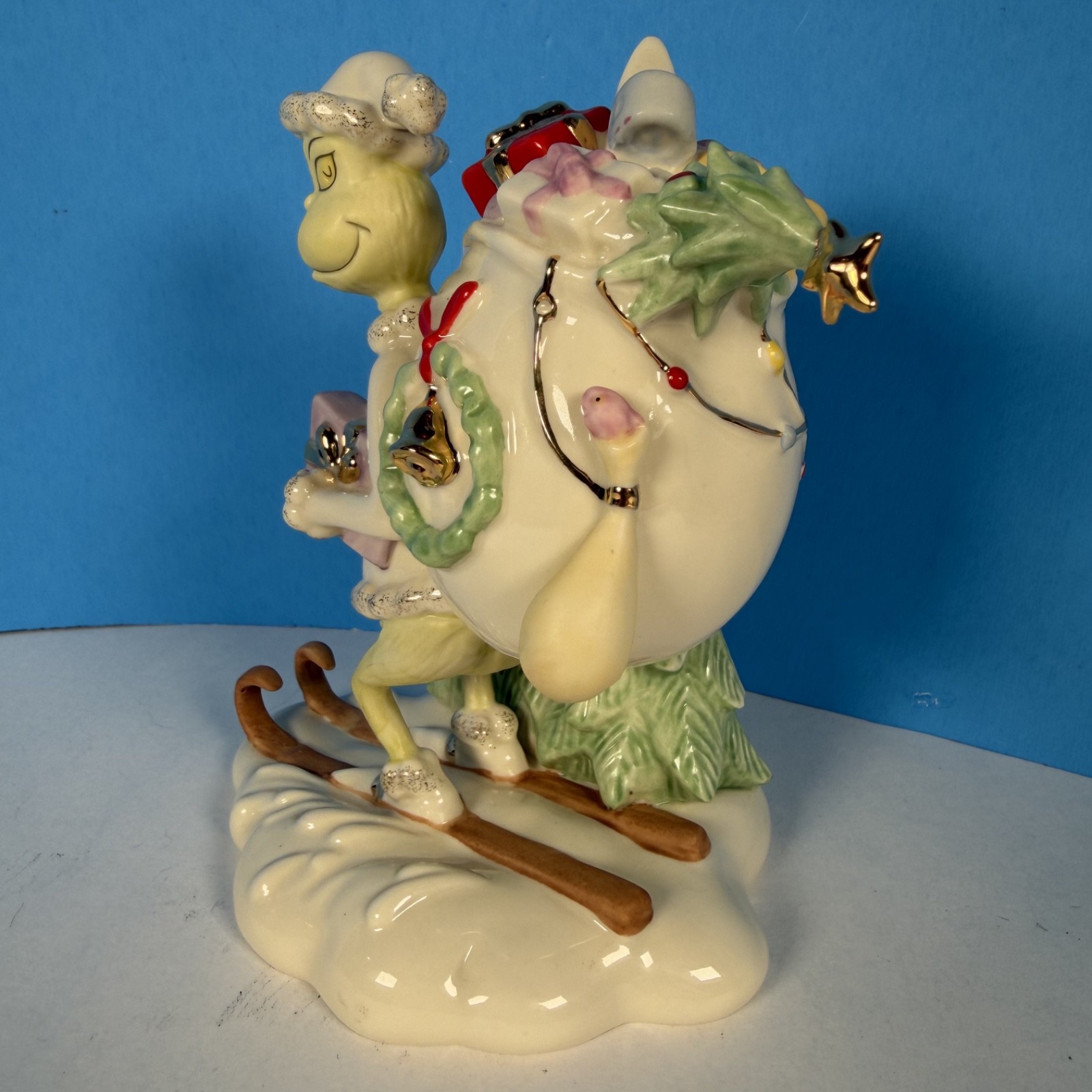 RARE 2014 Lenox Dr. Seuss GRINCH’S SNOWY ESCAPE Christmas Figurine 5.5″ NO BOX