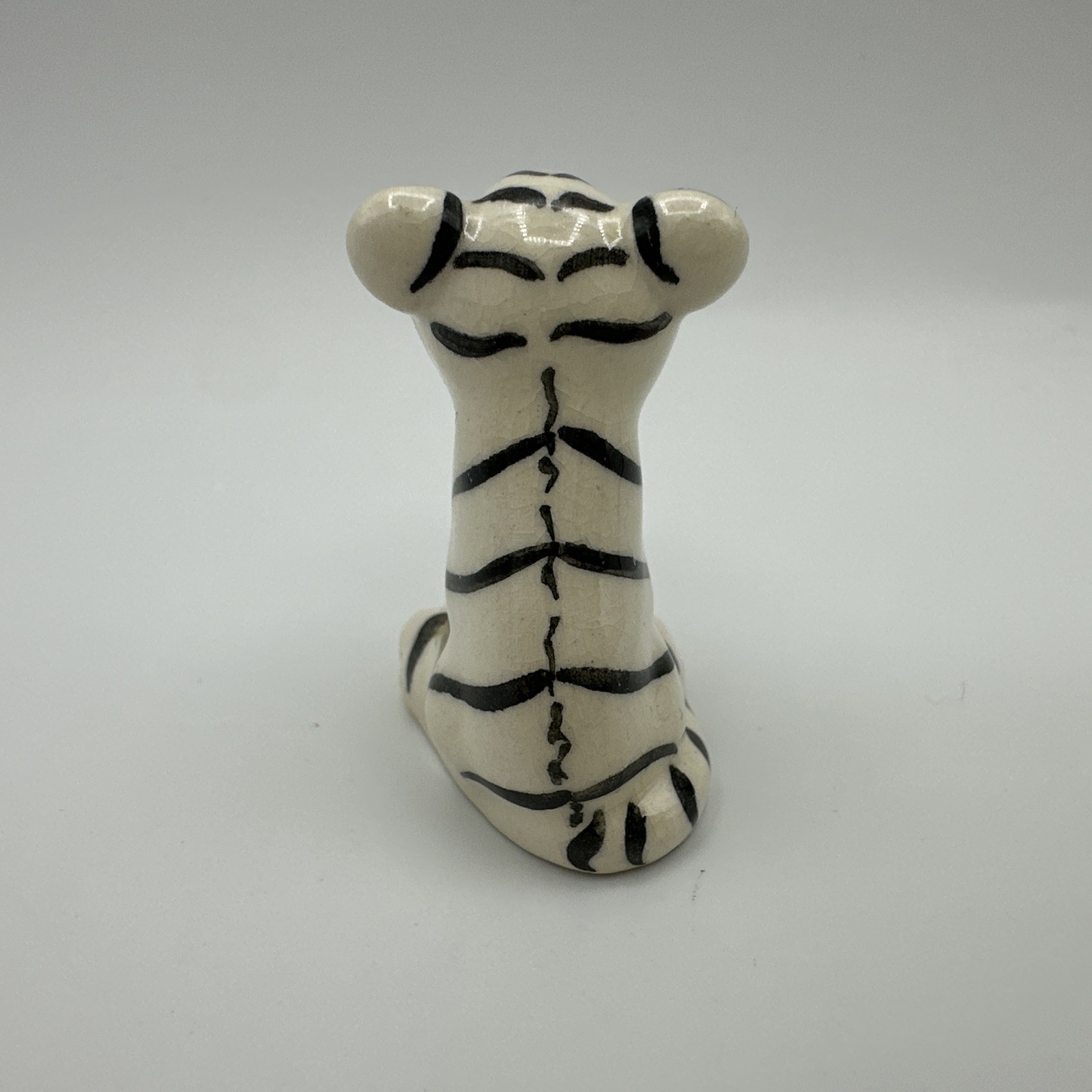 Miranda C Smith Miniature Tiger Ceramic Figurine Signed MC. Smith