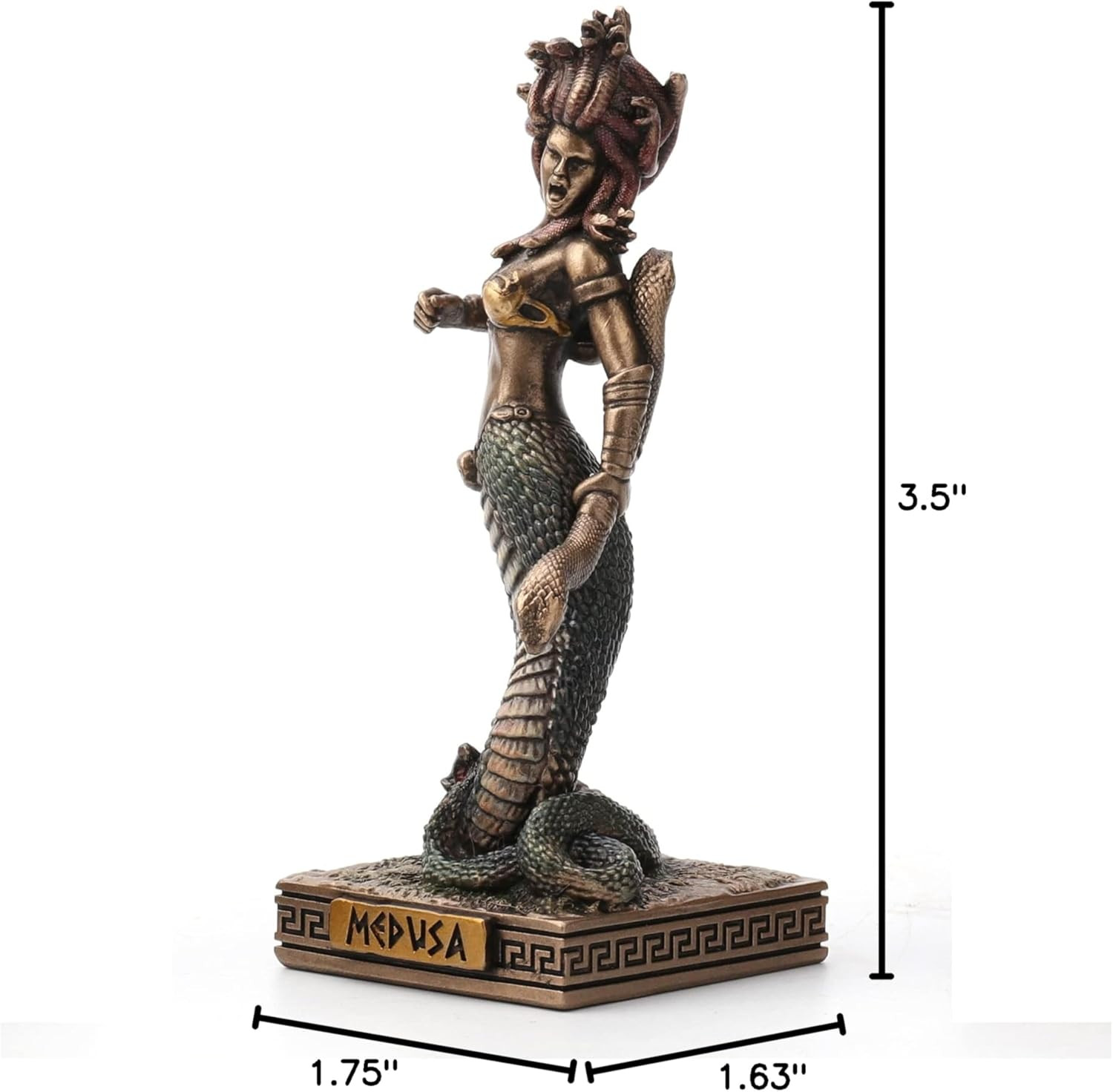Veronese Design Medusa The Gorgon Resin Hand Painted Miniature Medusa, Bronze