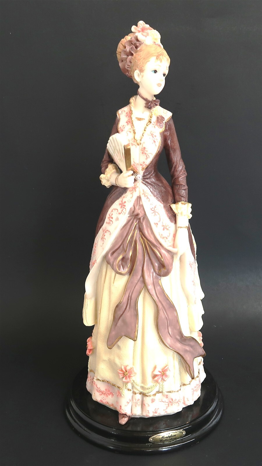 Vintage MONTOFIORI COLLECTION 13.5″ Victorian Resin Figurine in Purple Dress