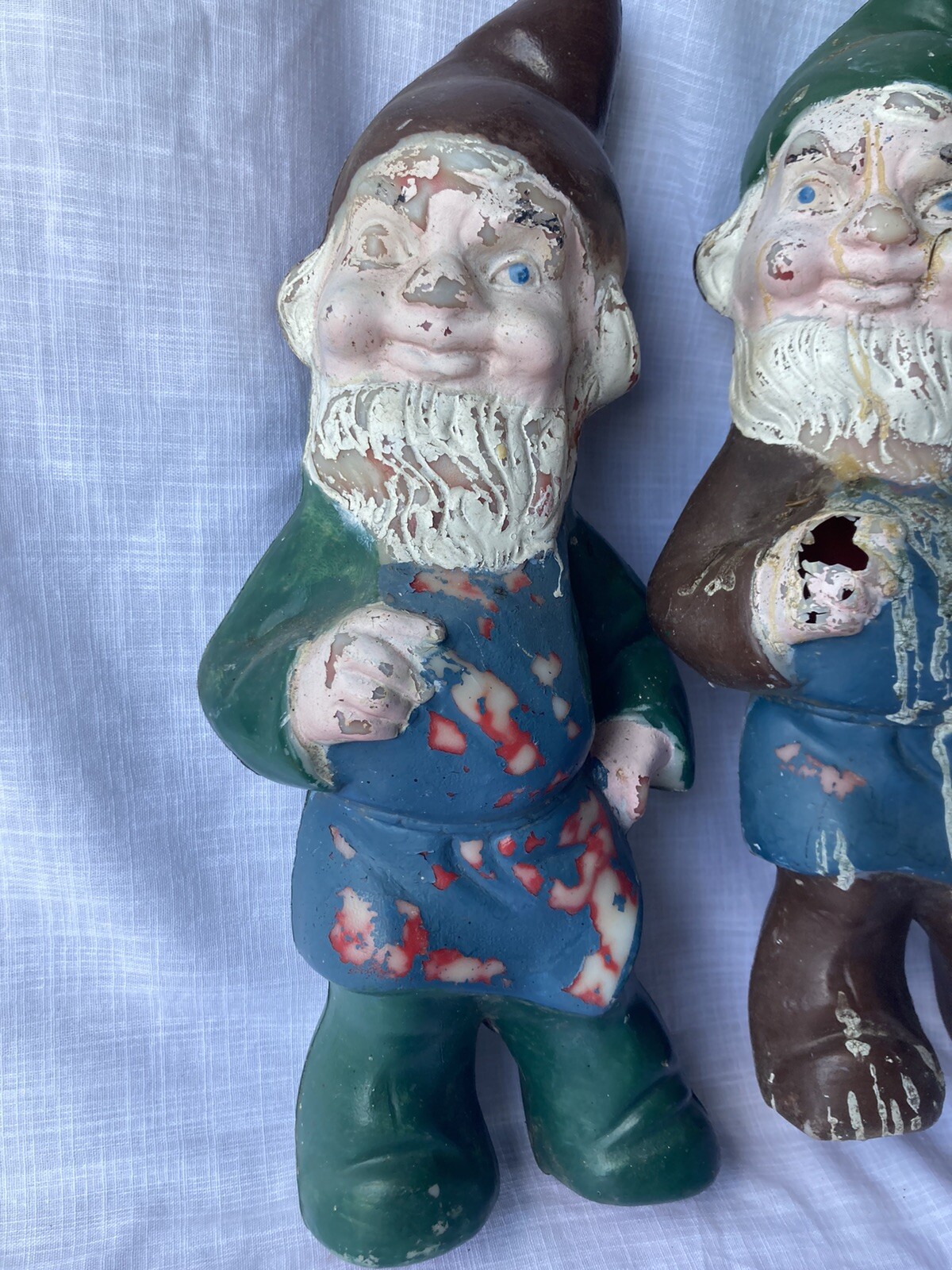 Vintage Vtg Garden Gnomes (2) Blow Mold 1980s 1970s 1960s