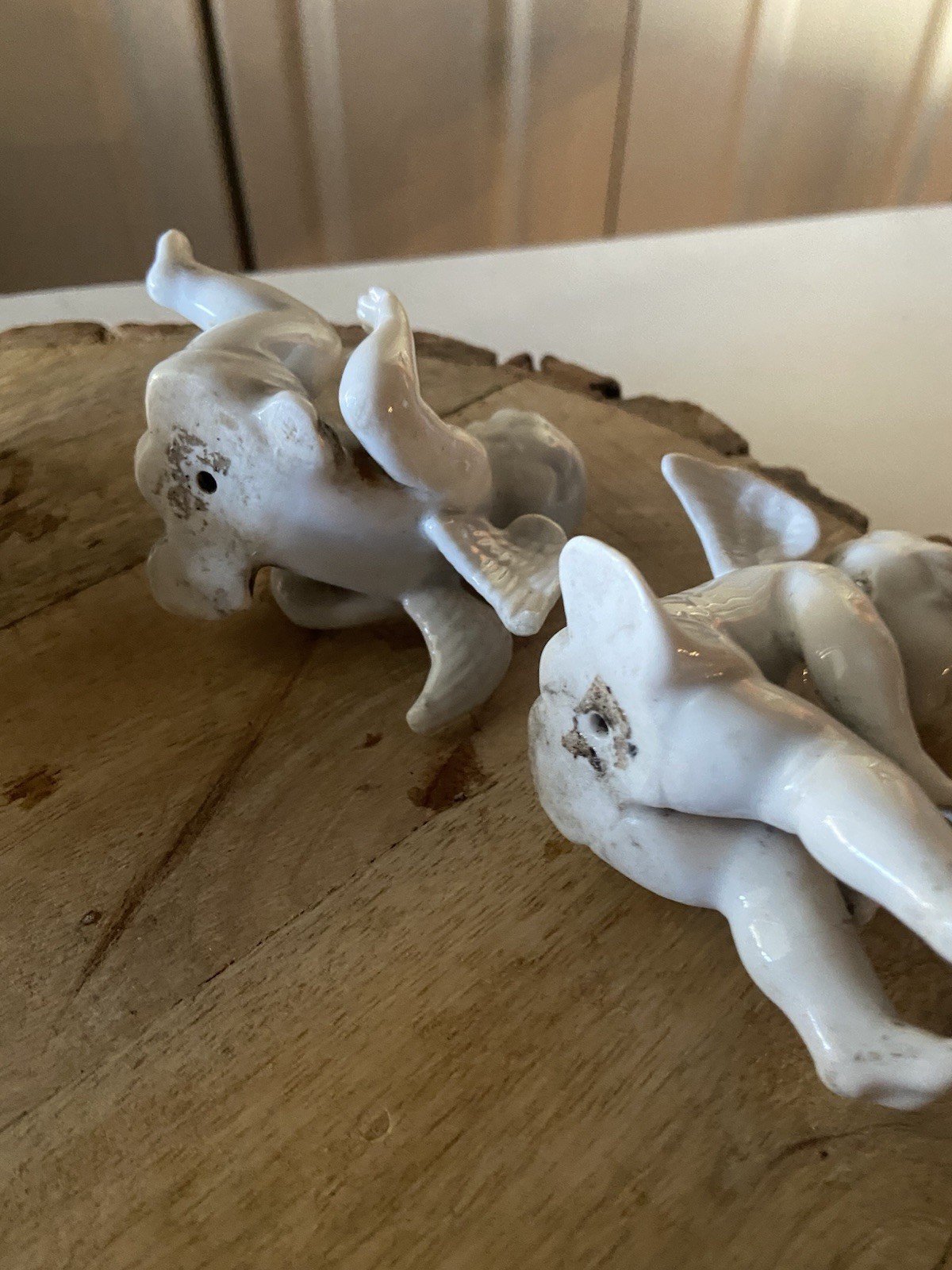 Vintage Dresden Germany Tumbling Cherubs – Lot of 5 White Porcelain Angels