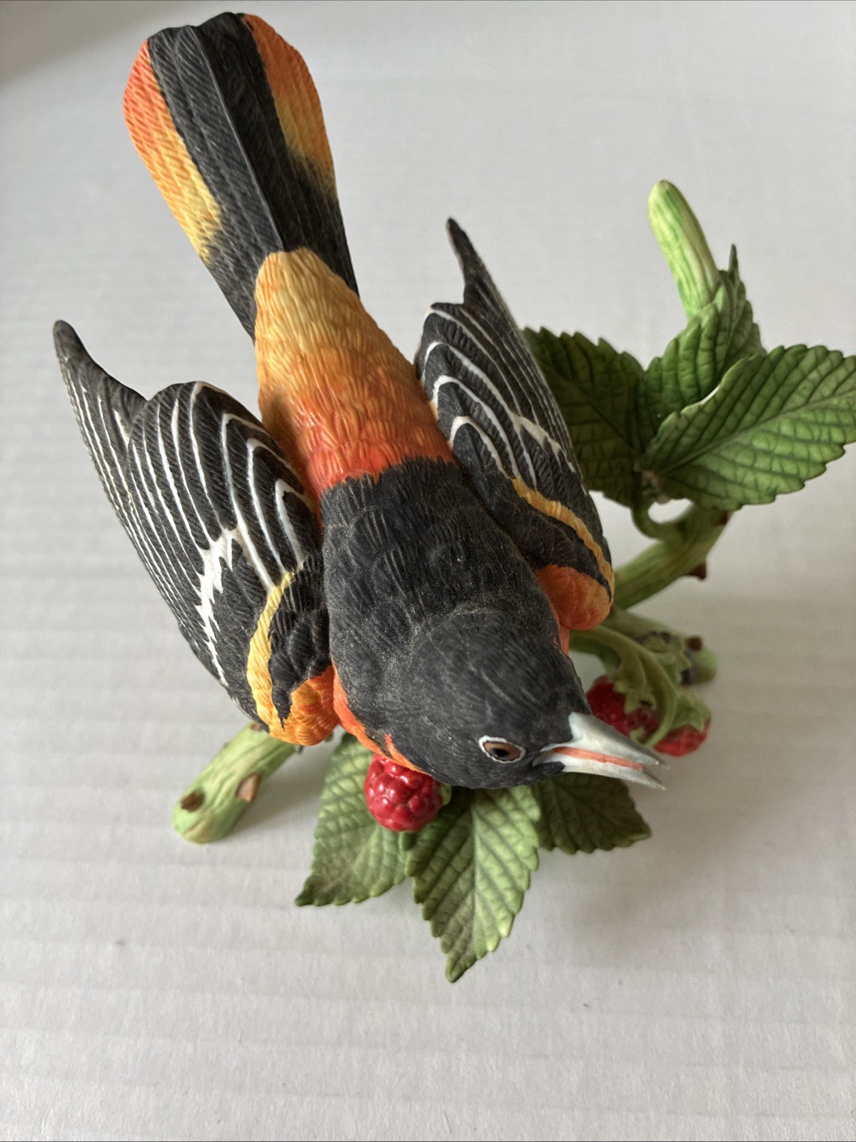 Vtg 1990 Lenox Baltimore Oriole Fine Porcelain Garden Birds Figurine