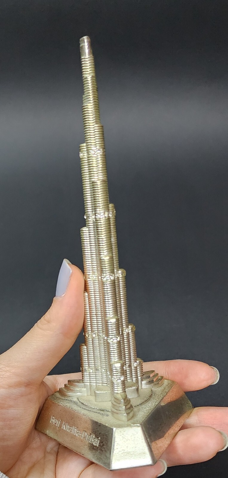 Mini 3D Metal Burj Khalifa Vintage Model A Decorative Masterpiece Strass Detail