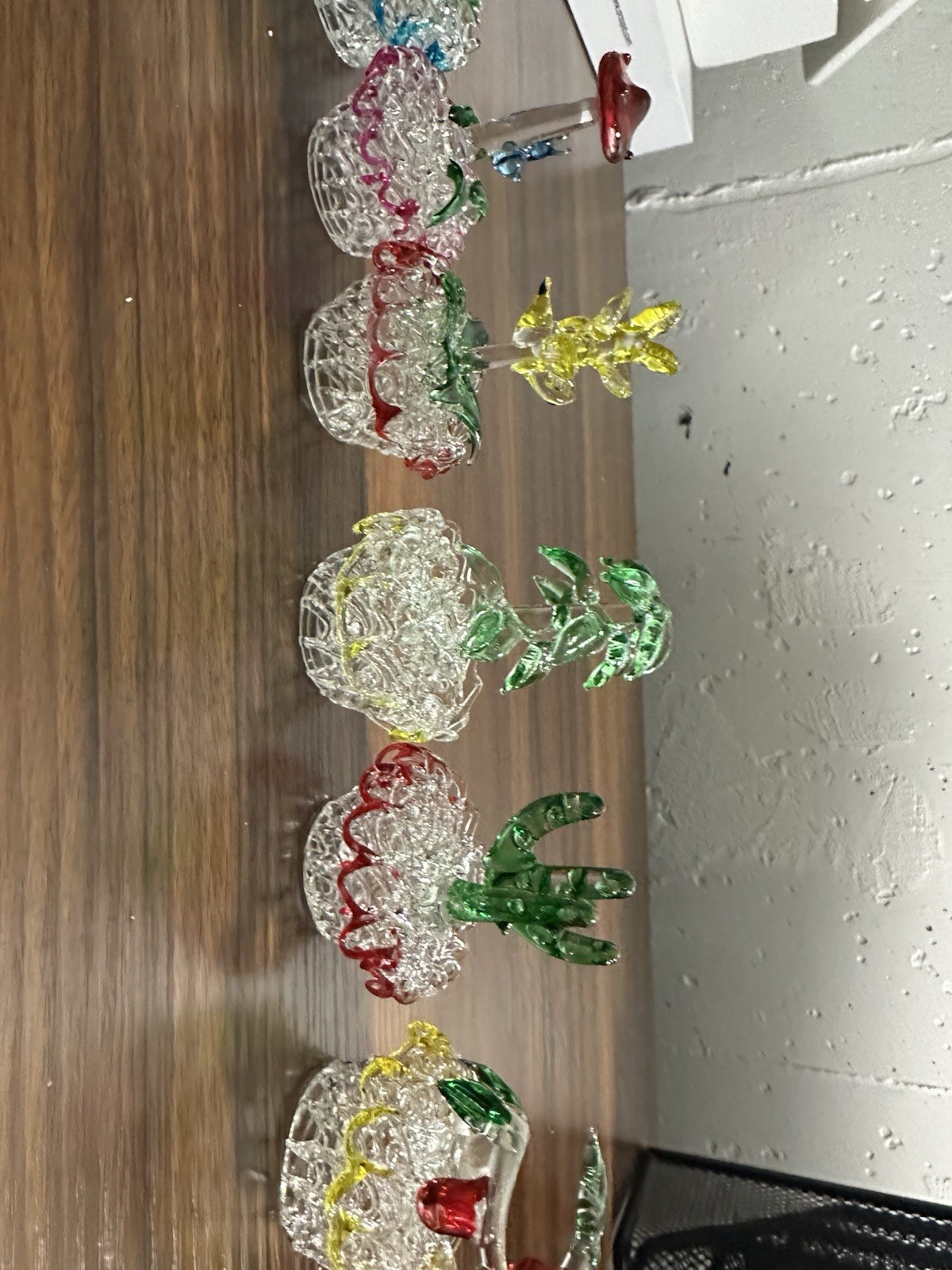Mini Blown Glass Figurine Plant Set