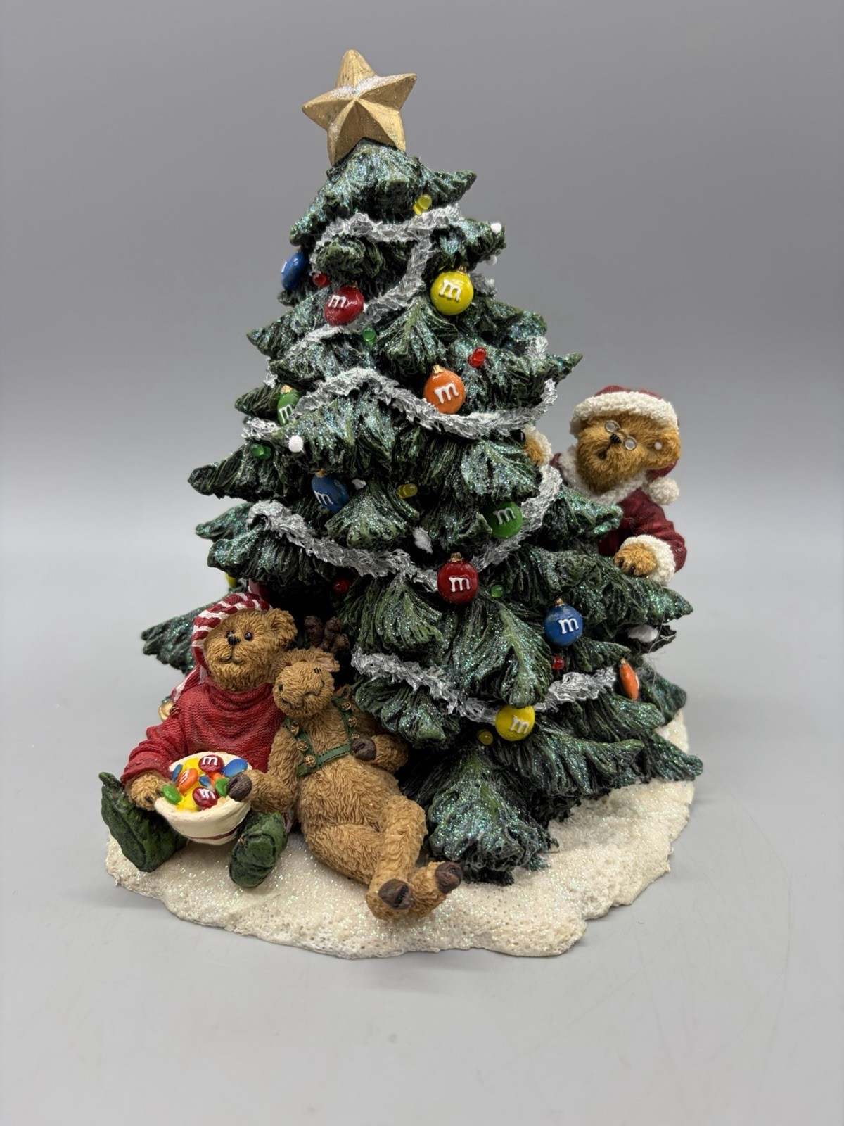 M&M’s Boyds Bears Light Up Christmas Tree TESTED Santa W/ Elgin & Rudy –