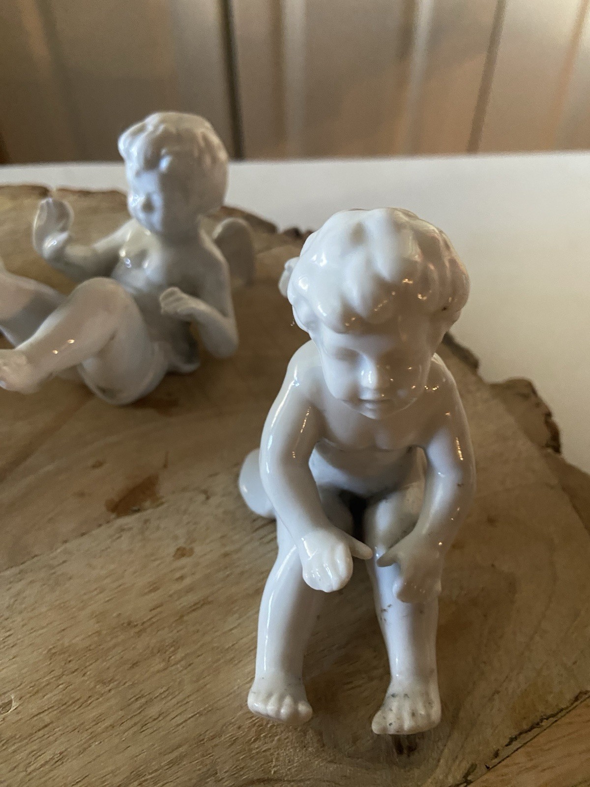 Vintage Dresden Germany Tumbling Cherubs – Lot of 5 White Porcelain Angels