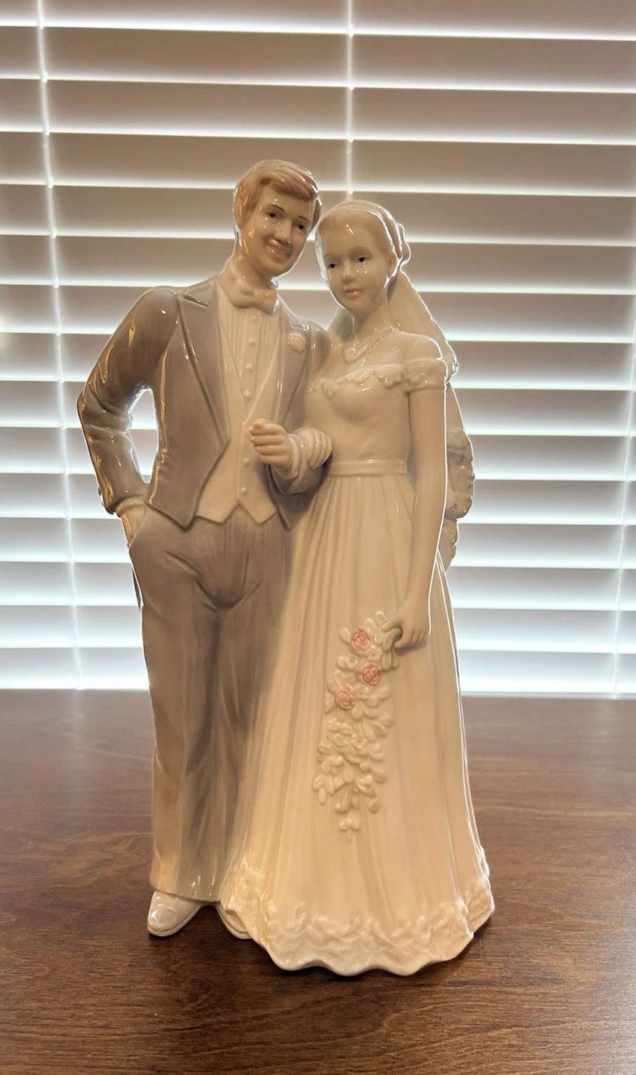 Vintage Porcelain Wedding Bride And Groom, 12 inches