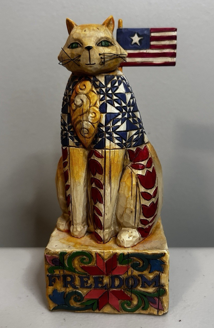 Jim Shore Heartwood Creek Freedom Cat Figurine 6″ #117047 (2003)