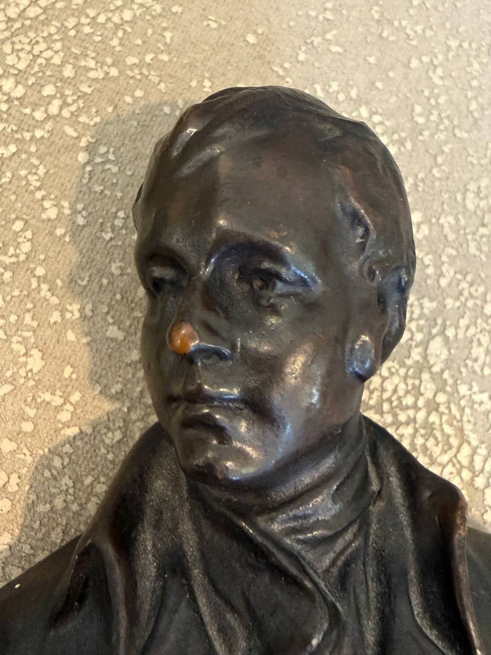 Vintage Robert Rob Burns Bronze Bust Sculpture Scottish Poet Library Statue Deco