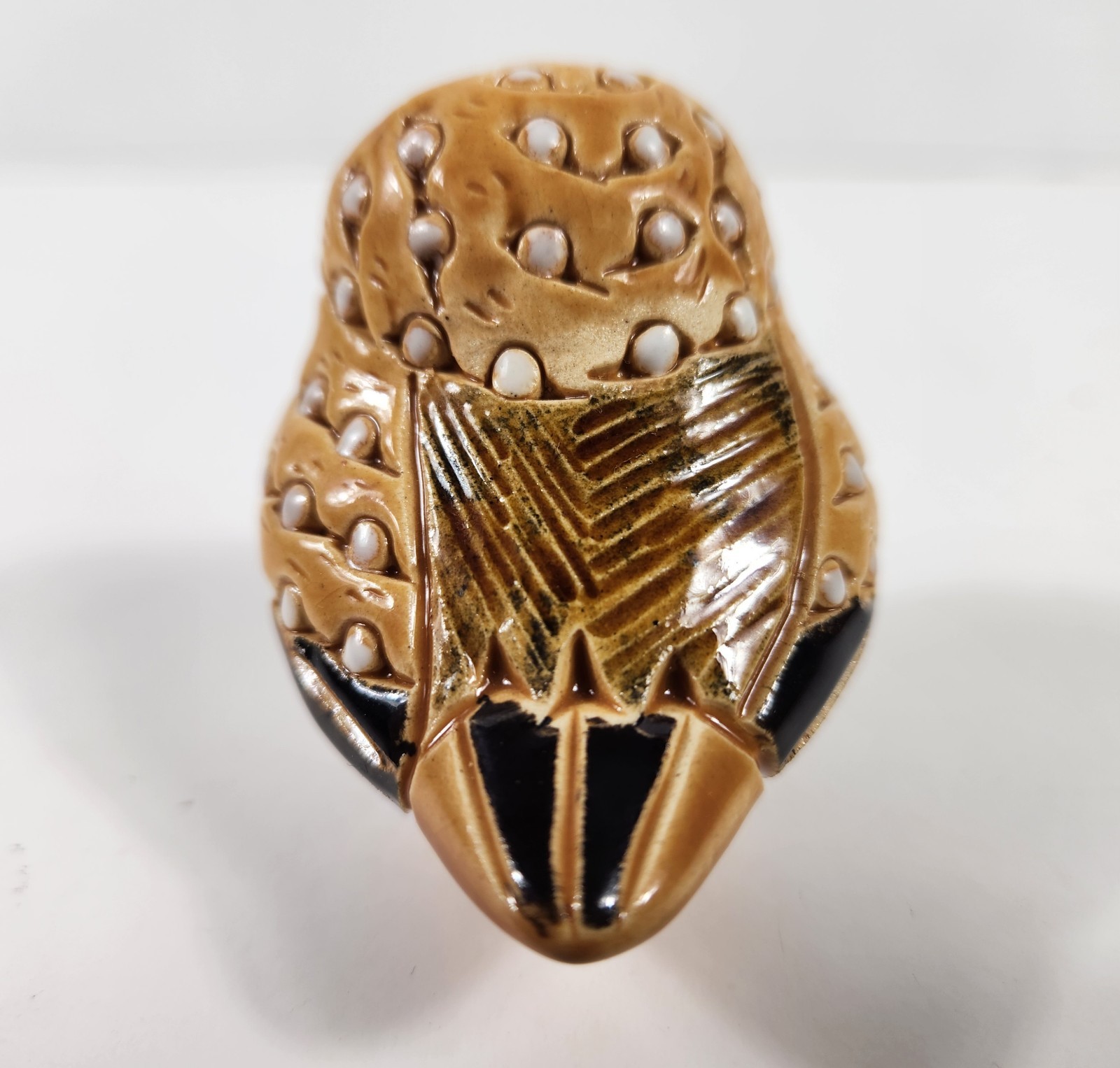 Owl Hand Made Uruguay Signed Glazed Over Clay EXCELLENT Small