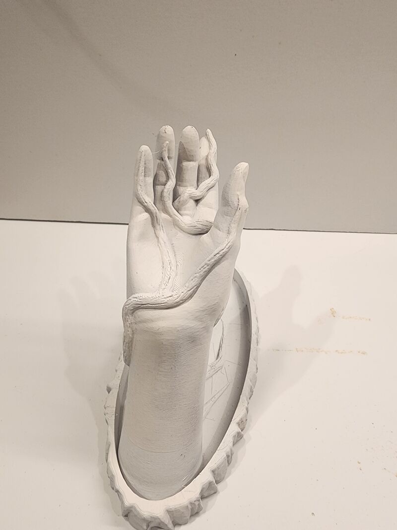 3D Printed Gothic Fantasy Hand Sculpture Figure PLA Display Art Decor white Disp