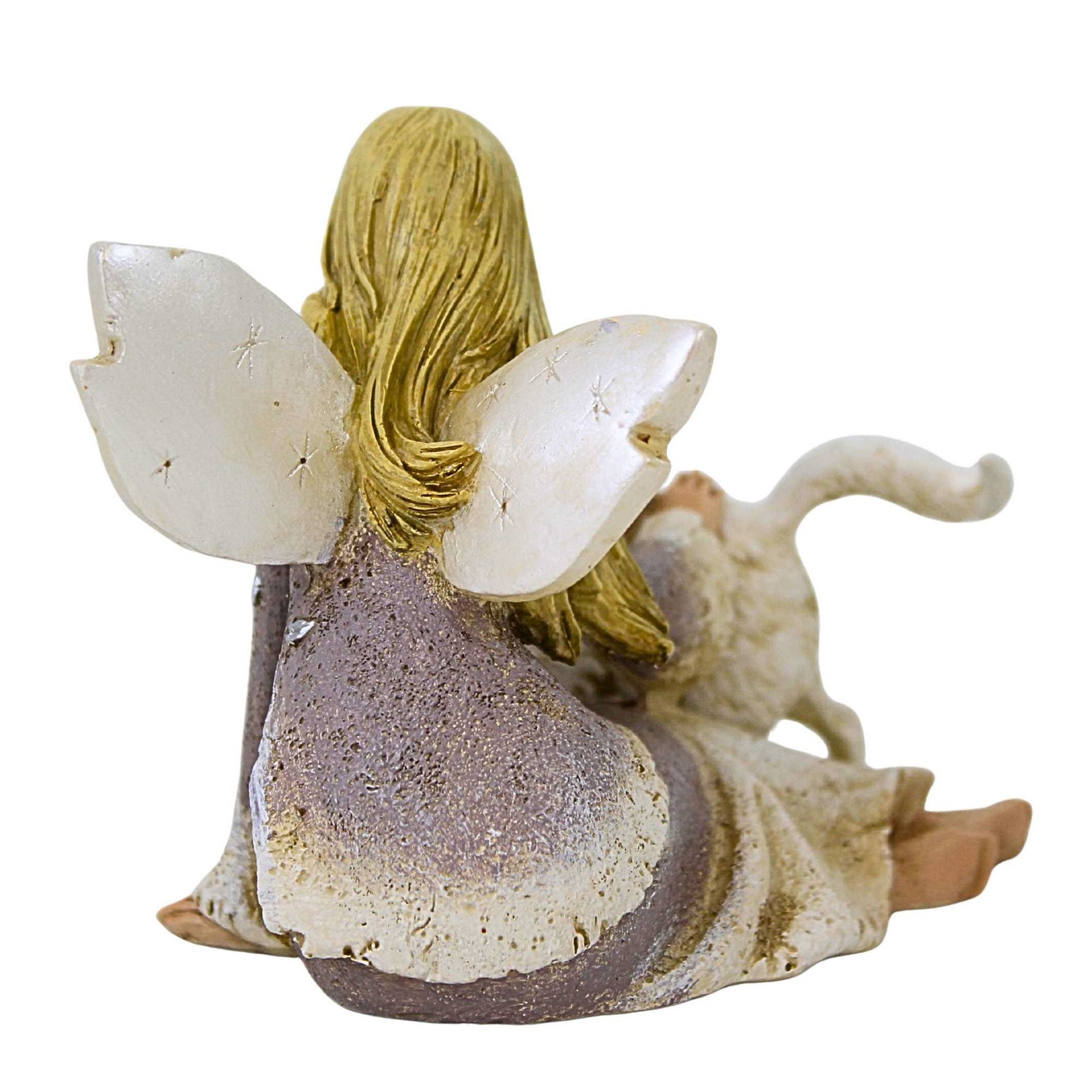 Roman 3.75In Angel With Cat Figurine, Polyresin, Feline Heaven 22178