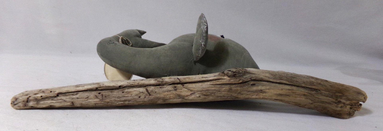 Cindy Williss Oil Cloth Stuffed Plush Whale Sculpture Folk Art