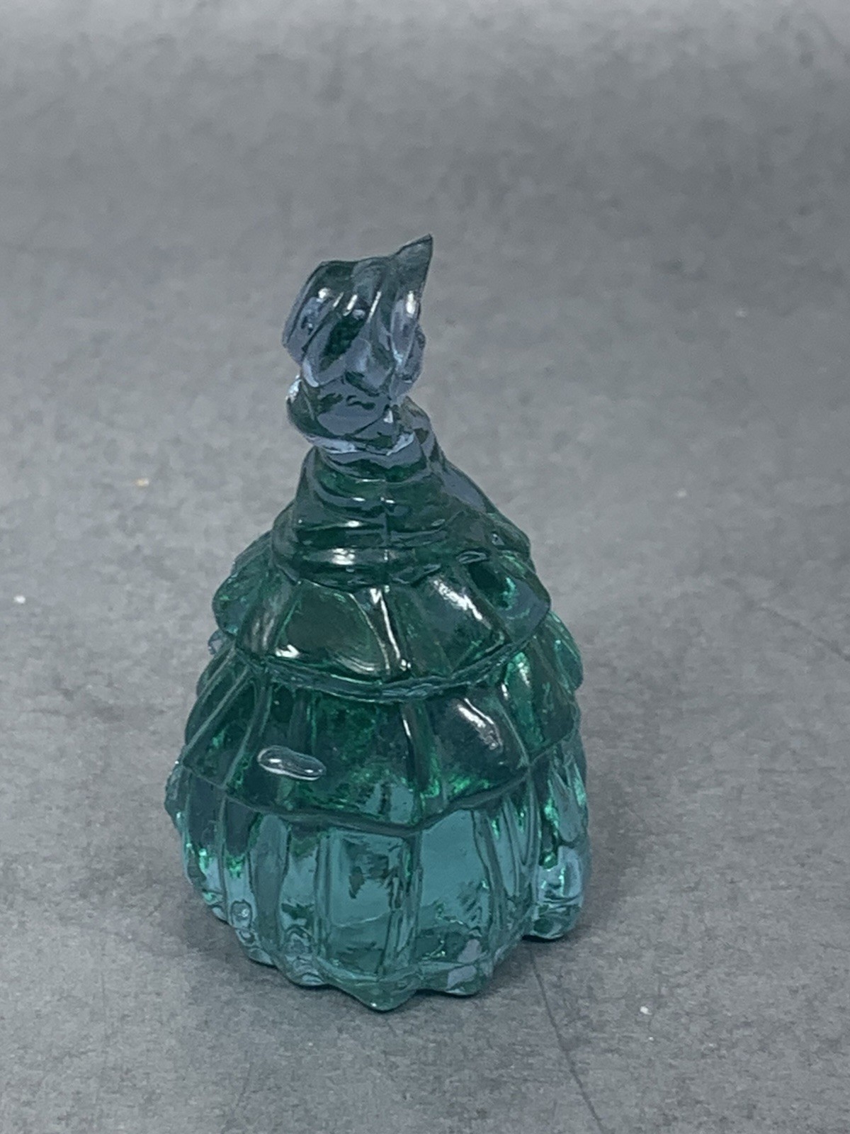 Boyd Art Glass Clear Blue / Teal Nancy Doll Lady Figurine B in Diamond 2 1/4″