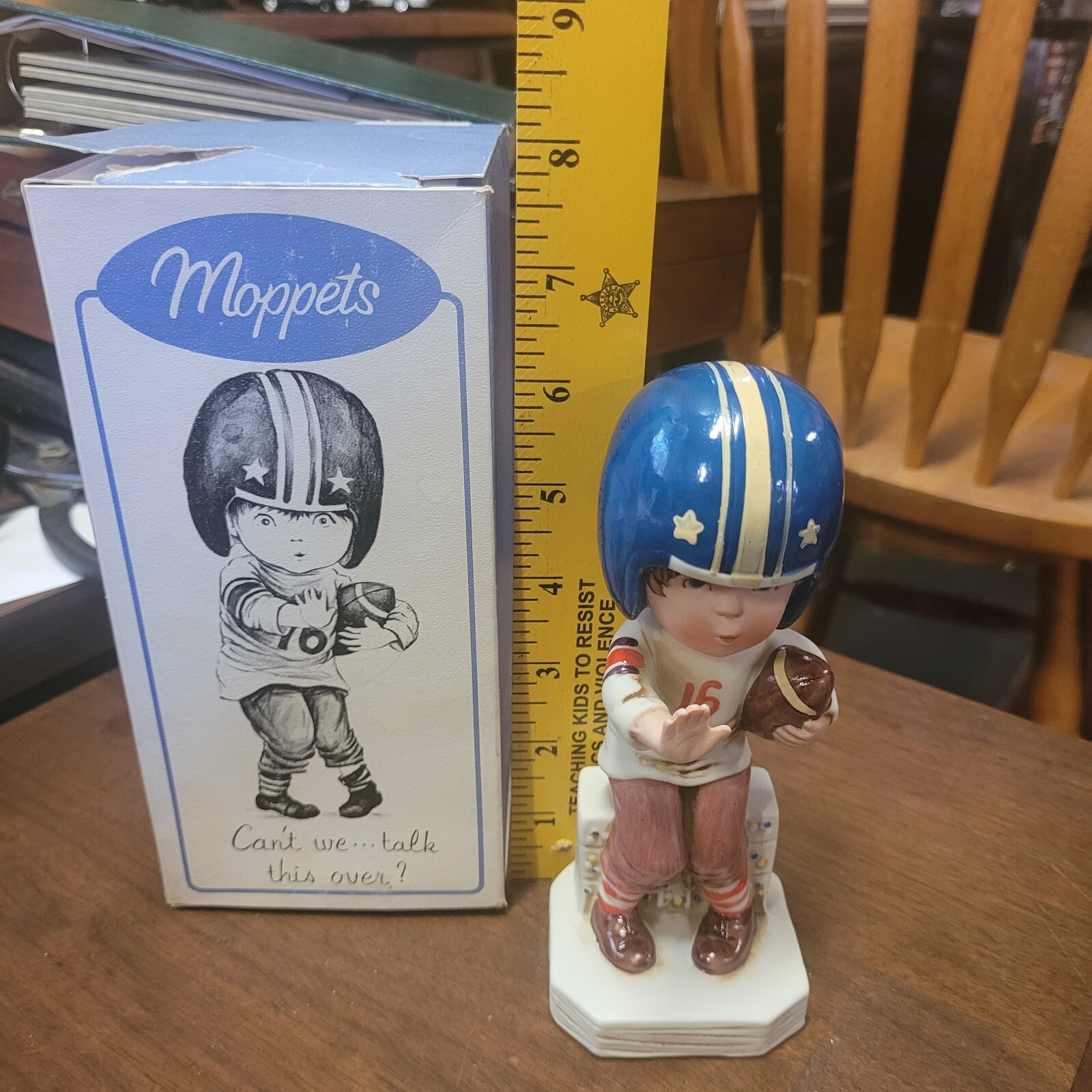 Gorham Moppets Football figurine, 1974, with original box