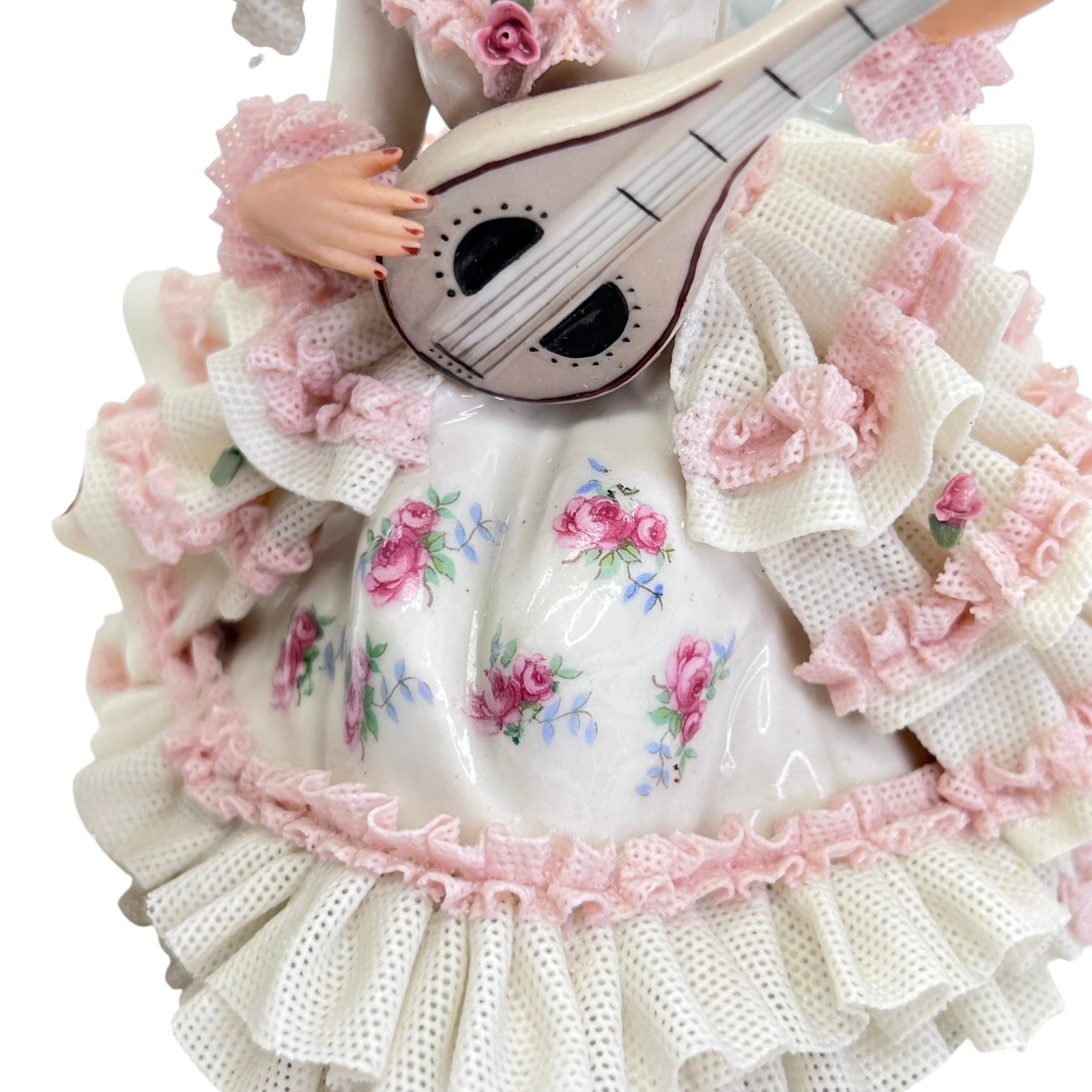 Dresden Victorian Style Porcelain Figurine Depicting Courting Couple Art Decor