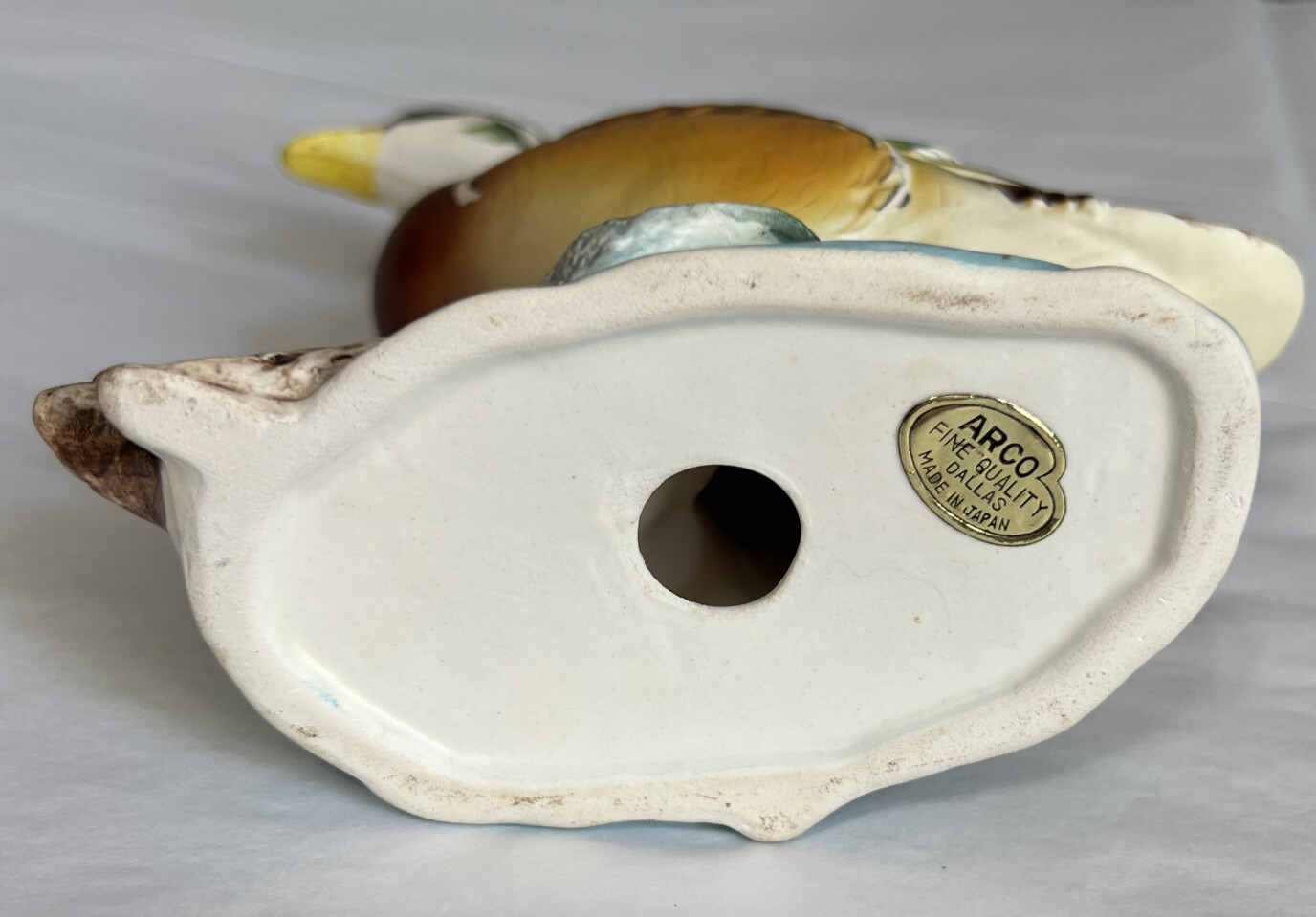 Vintage Arco Fine Quality Dallas Porcelain Wood Duck~Bird~Figurine