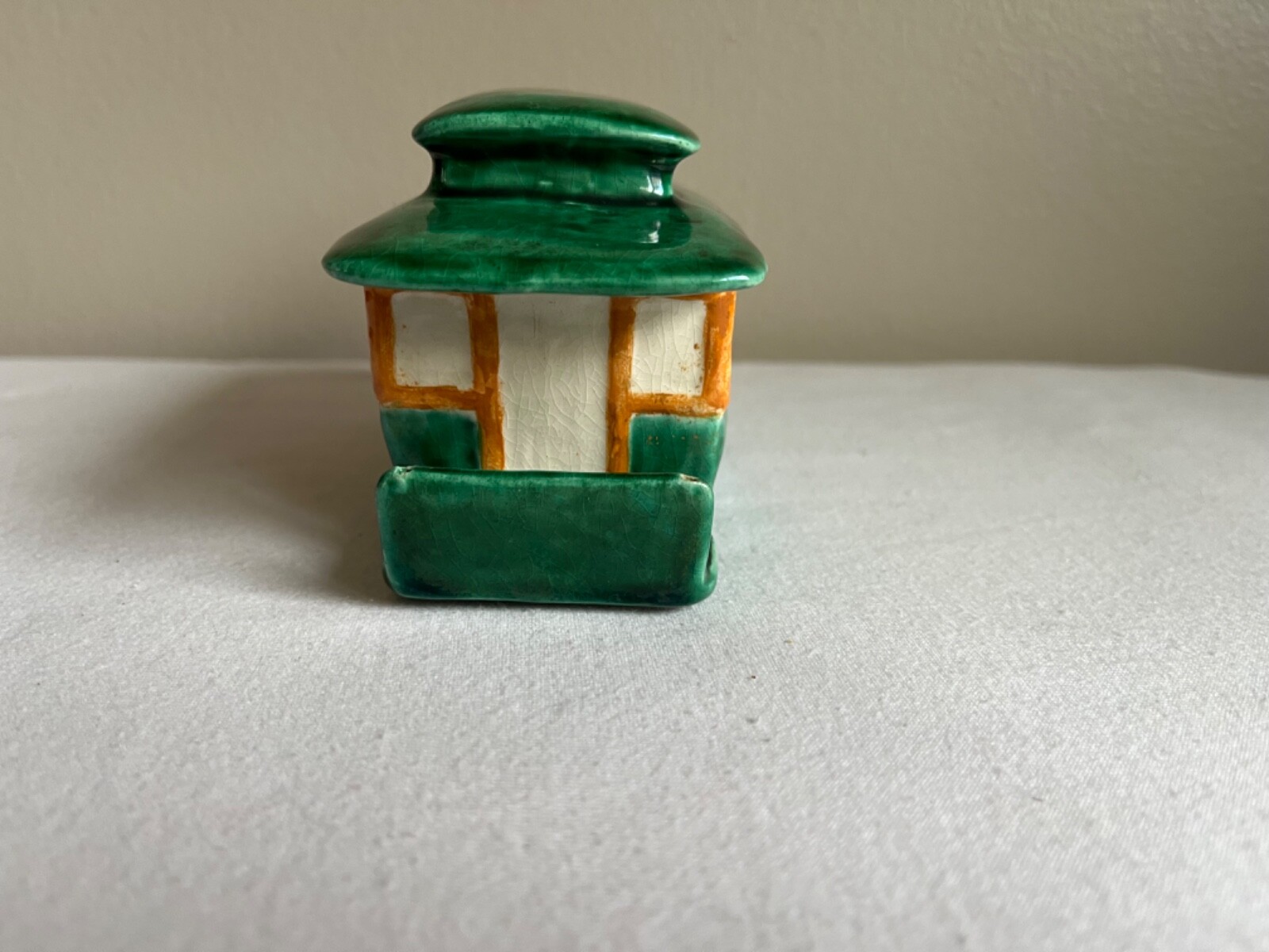 RARE 1940’s Rosamond Brook Signed Ceramic Street Cable Trolly Car with People