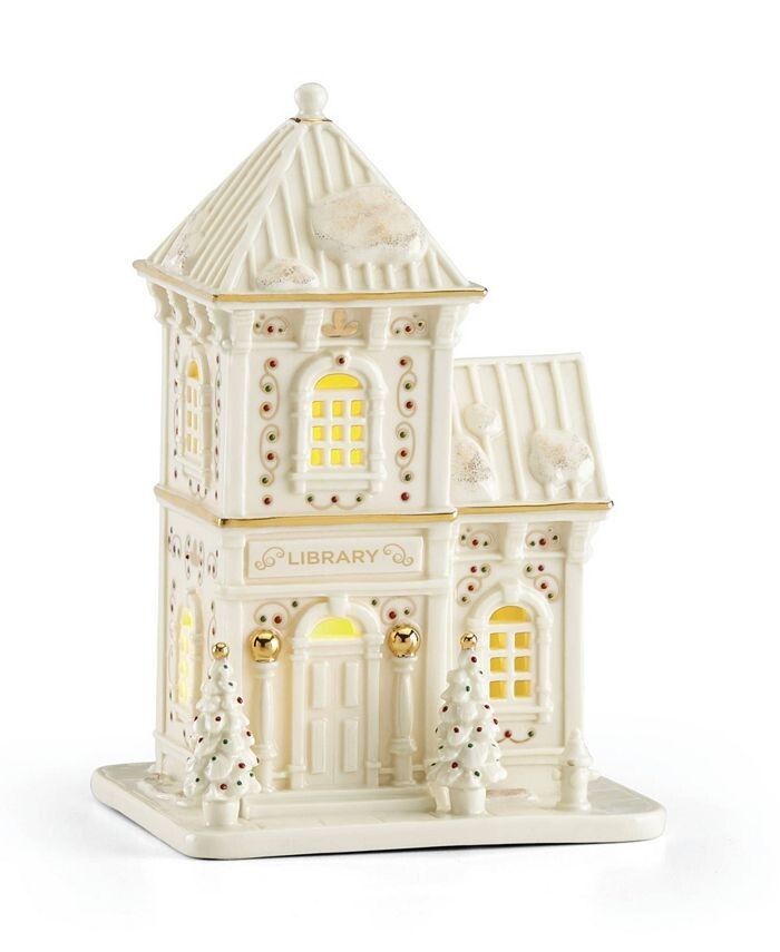 Lenox Village Treasures Collection Library #886171 Mistletoe Park Series 7″ New