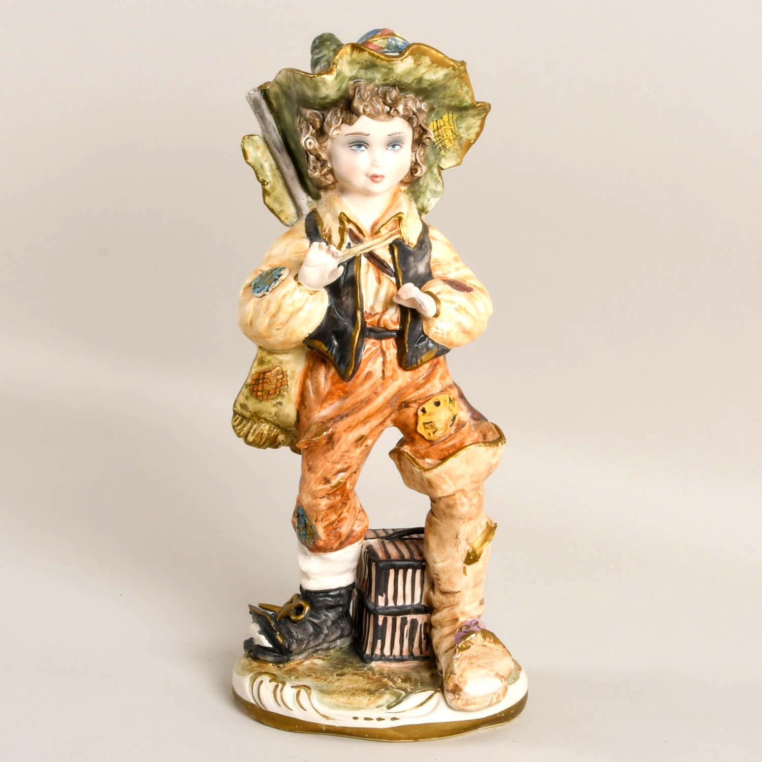 Capodimonte-Peasant Youngster-Porcelain Figurine 13.5″ Made in Italy