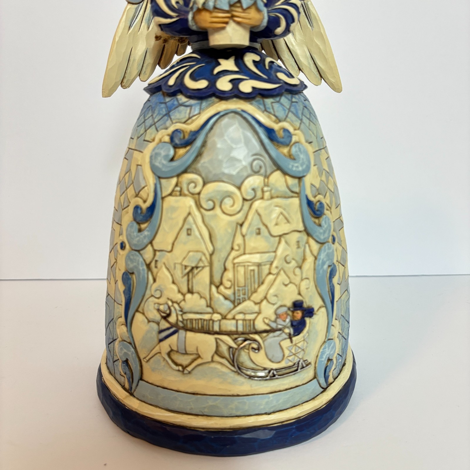 Jim Shore Blessed Be Your Winter Memories Blue Angel Figurine Carriage Holiday