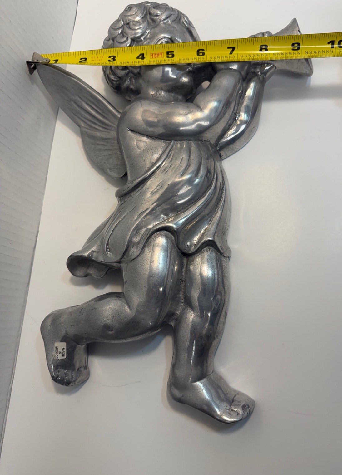 2 VINTAGE Style Silver Cherub Baroque Angels Wall Hangings