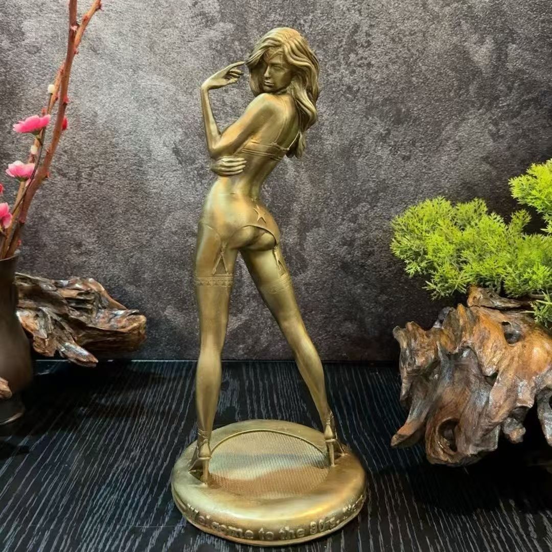 32cm Bronze Statue of Diana, a female hero, desktop ornament collection