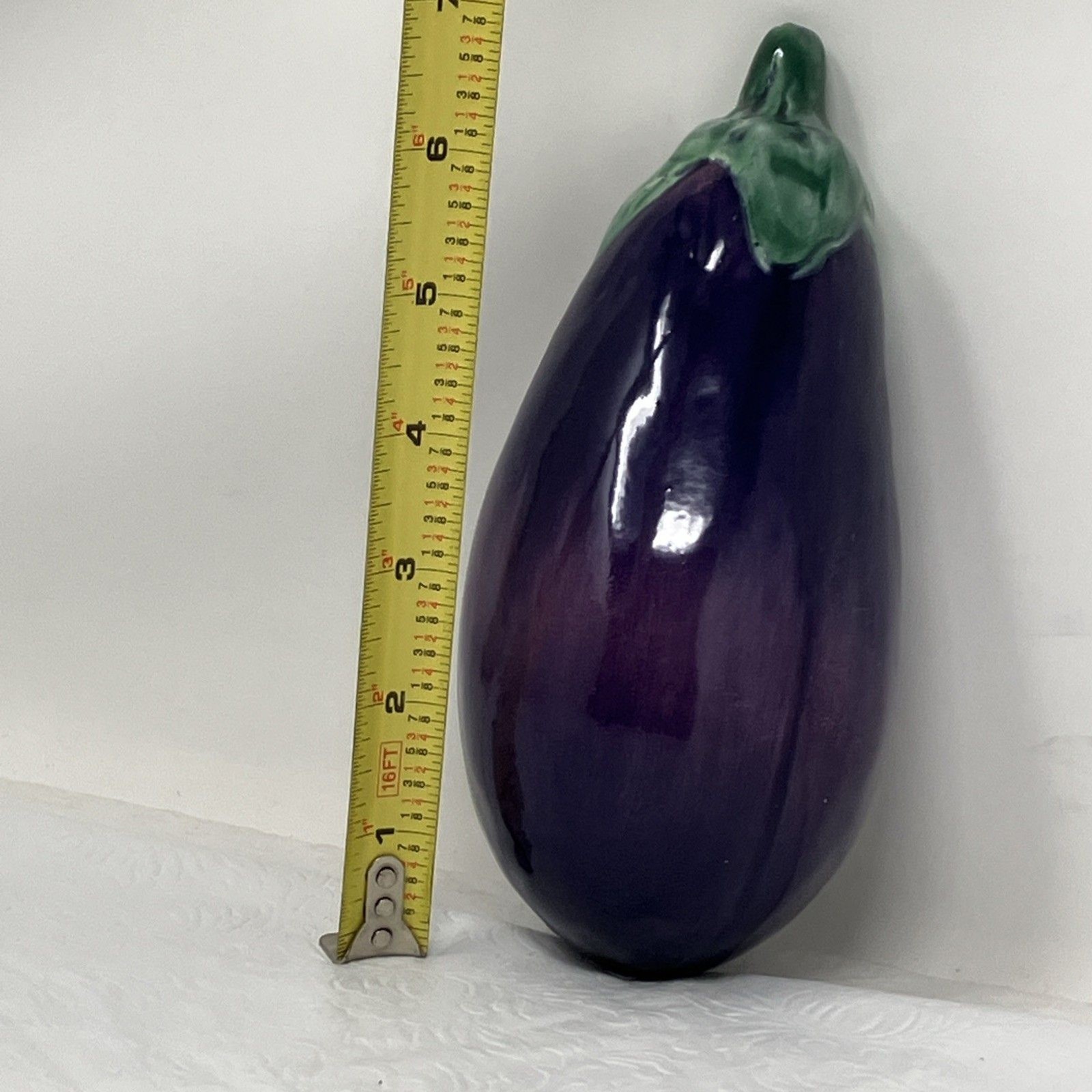 Vintage A Due Tosin Italy Majolica Ceramic Eggplant Art Pottery Vegetable Purple