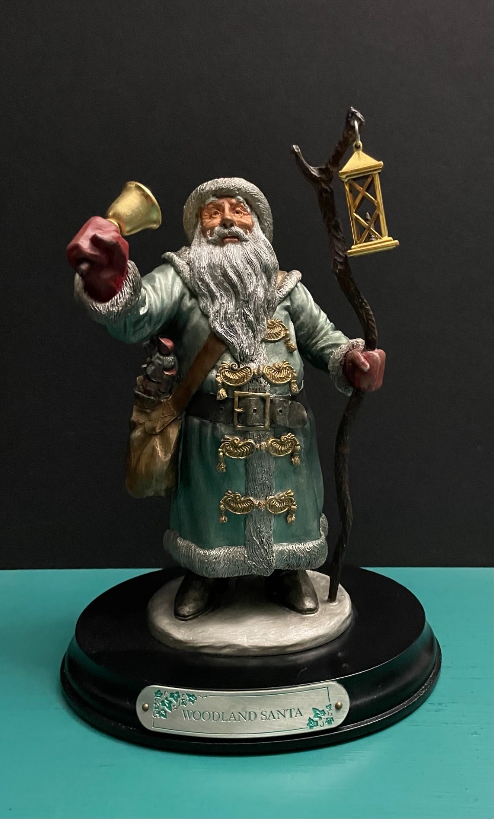 RARE Chilmark Pewter Liberty Christmas Bell Lantern Woodland Santa Claus Statue