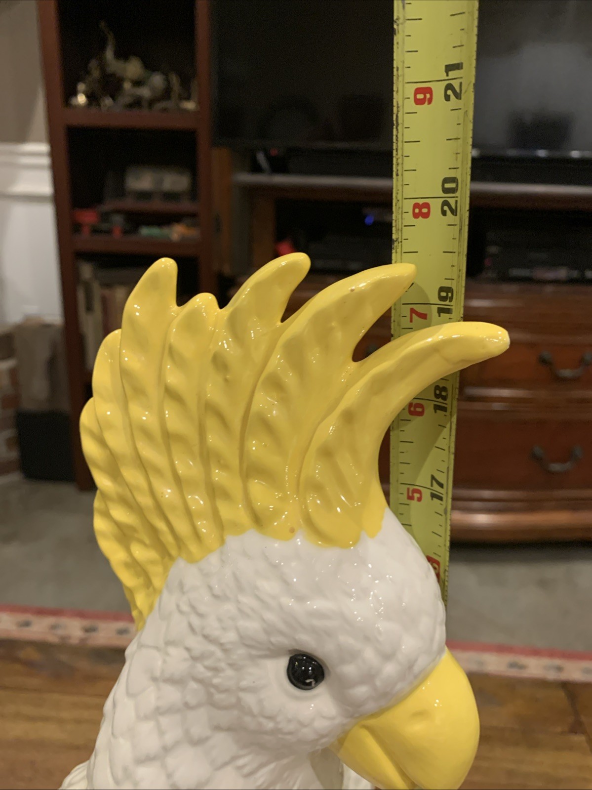 19.5” Tall Vintage 1979 Large Cockatiel Parrot Statue Signed By Artist – Kay