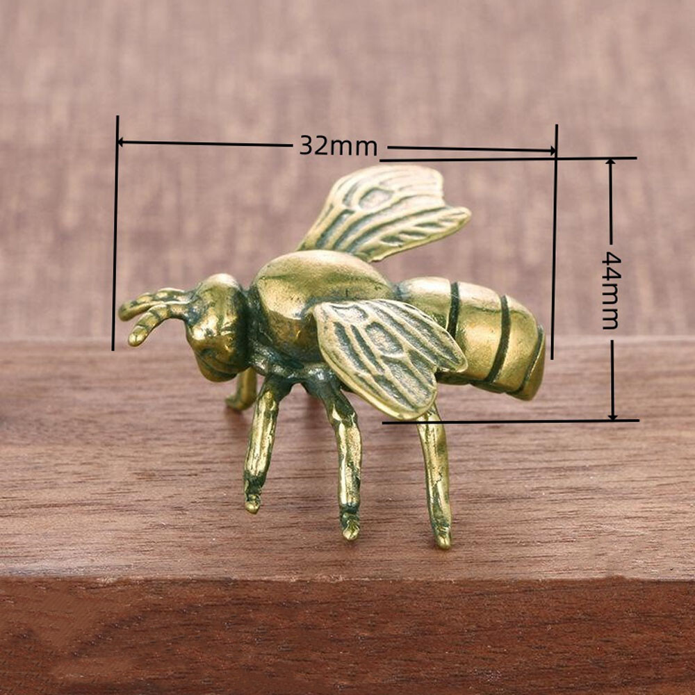 2xBrass Retro Bee Figurine Statue House Office Decoration Animal Figurines Toys