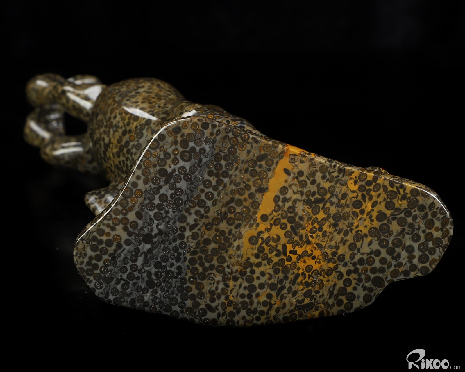 8.5″ Chinese Leopard Skin Jasper Hand Carved Crystal Leopard Sculpture, Healing