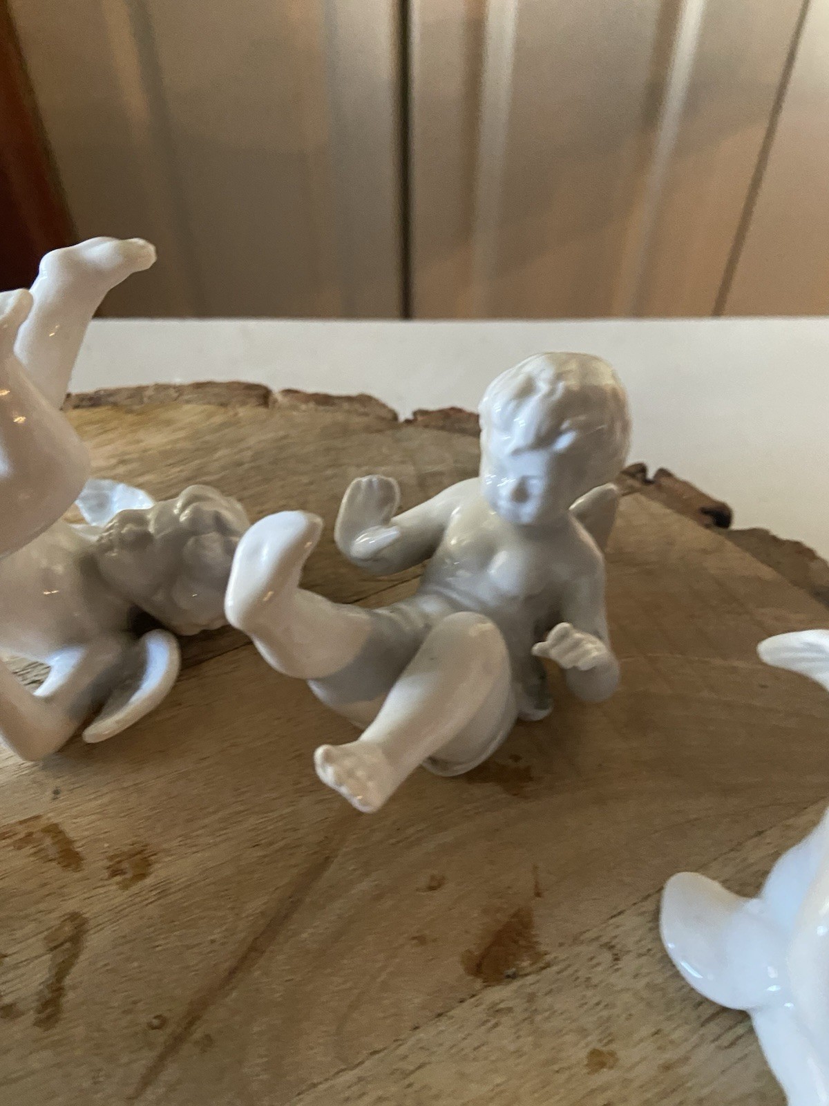 Vintage Dresden Germany Tumbling Cherubs – Lot of 5 White Porcelain Angels