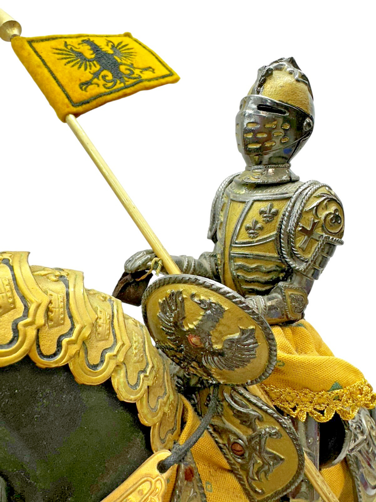 Armored Medieval Germanic Knight On Horse Lance Armadura Siglo XVI 13.5″ x 13.5″