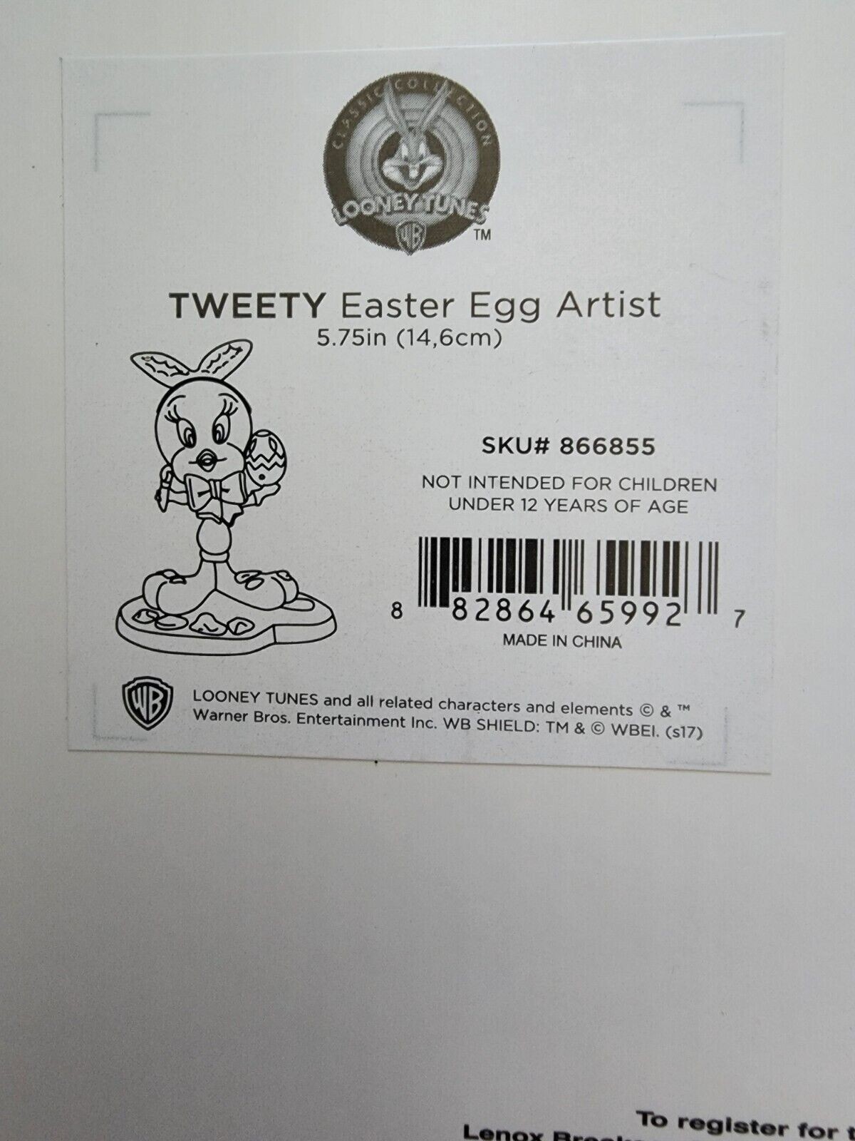 Lenox Tweety Bird Easter Artist Figurine Painting Eggs Looney Tunes COA NEW