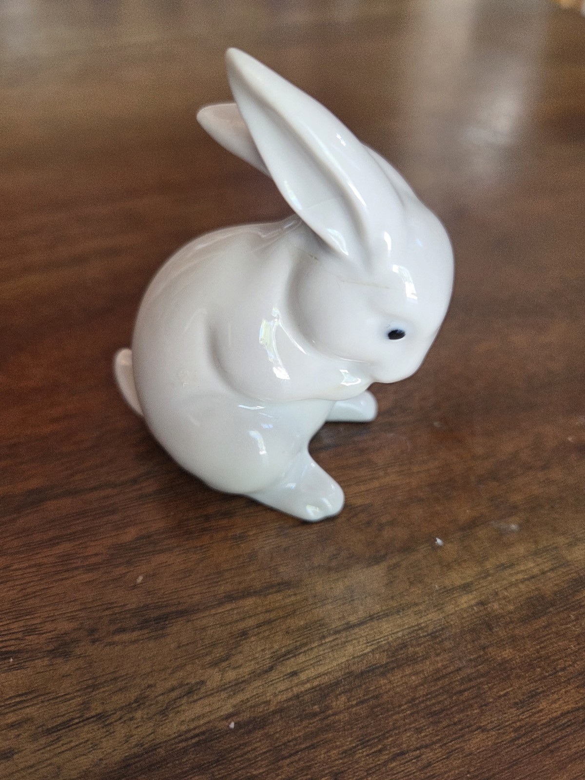 Vintage Small Porcelain White Rabbit Figurine Bunny Japan 3″