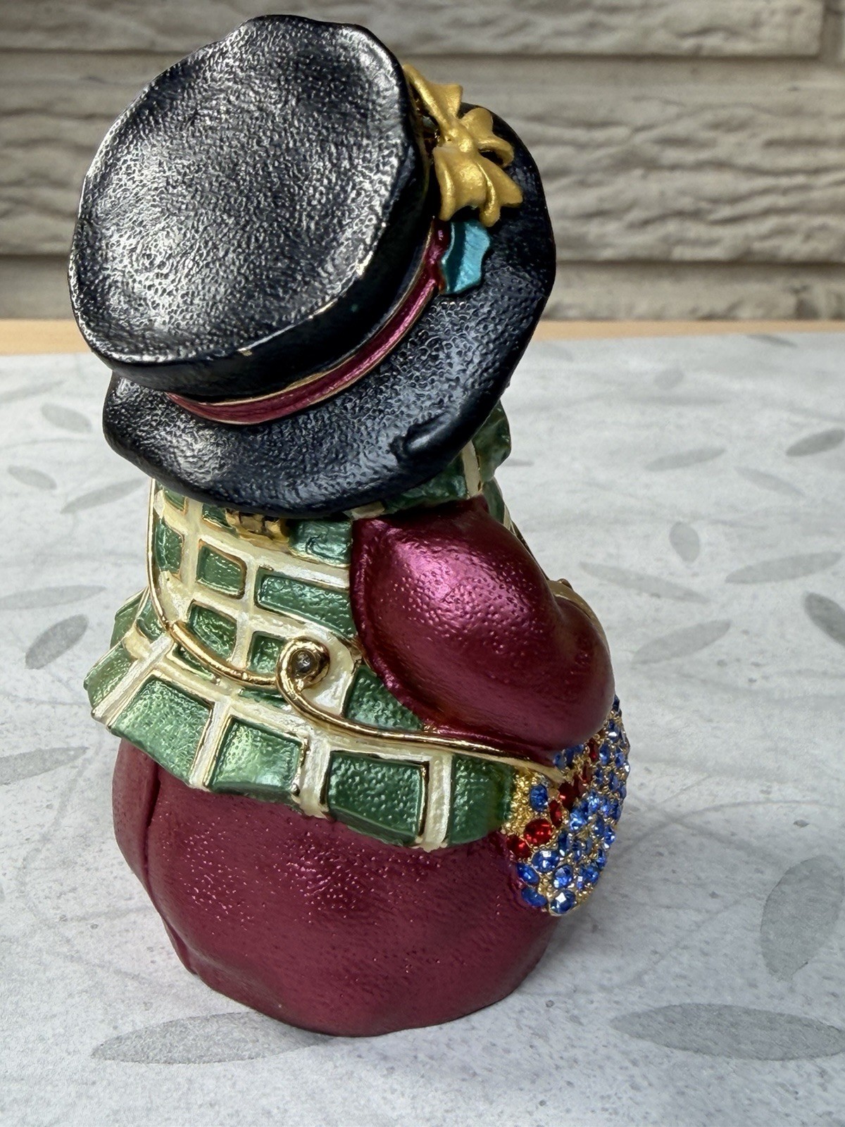 RUCINNI Snowman Hinged Trinket Box figurine with original Box