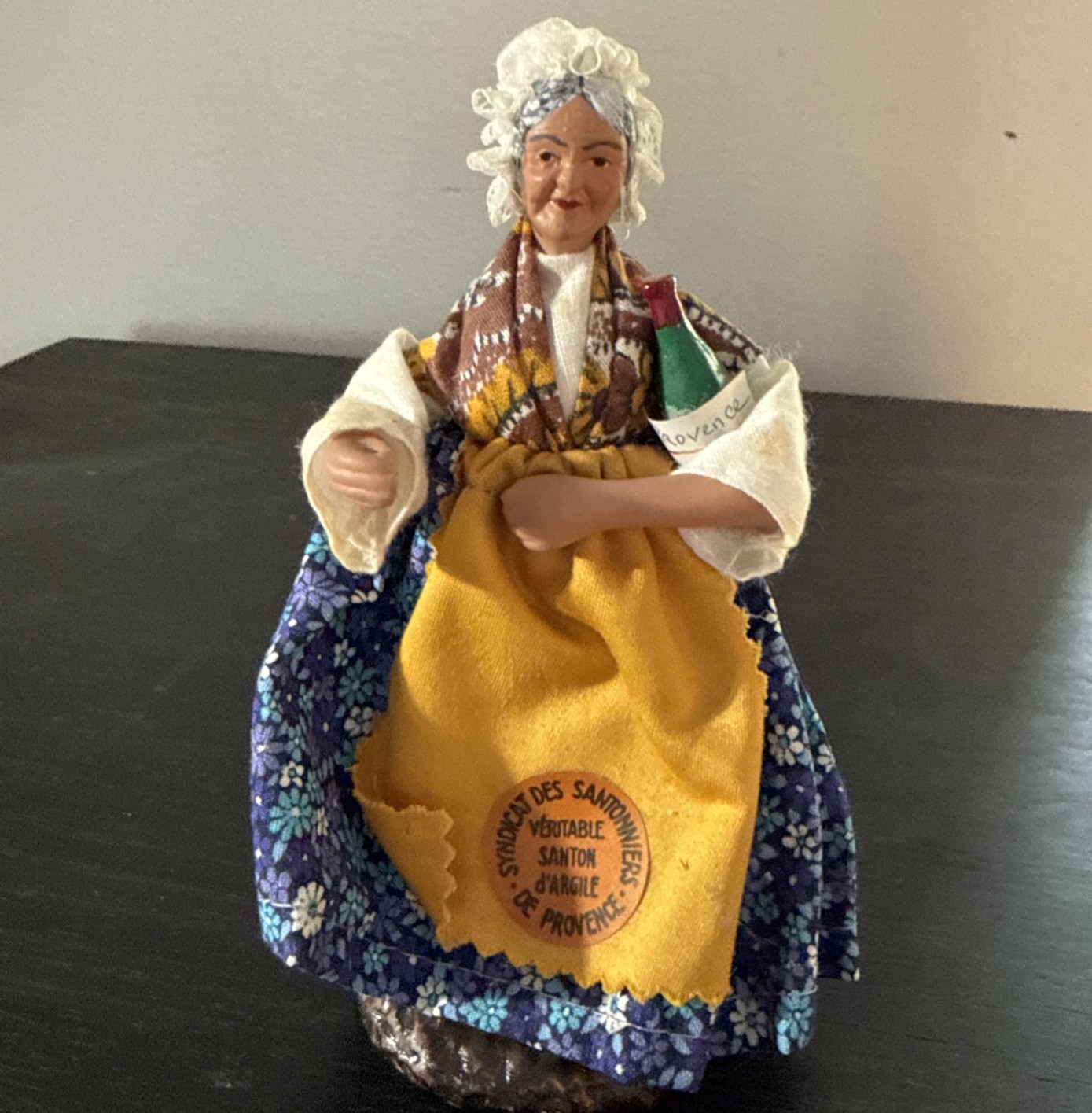 Vtg Provence Grandma Veritable Santon D’argile Syndicat Des Santonniers HandMade