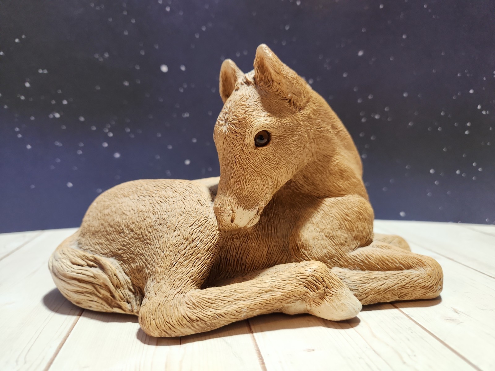 Sandicast Foal Colt Sculpture By Sandra Brue Tan Lying Down Figurine #265