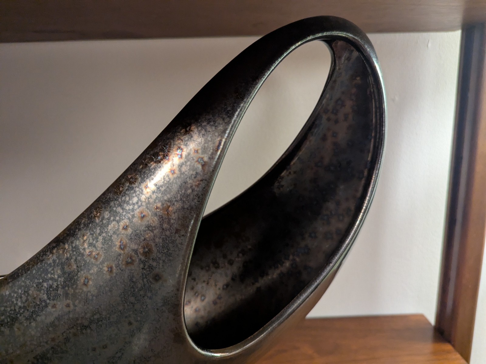 Vintage Global Views Decorative Ceramic Gun Metal Glaze Made In Portugal