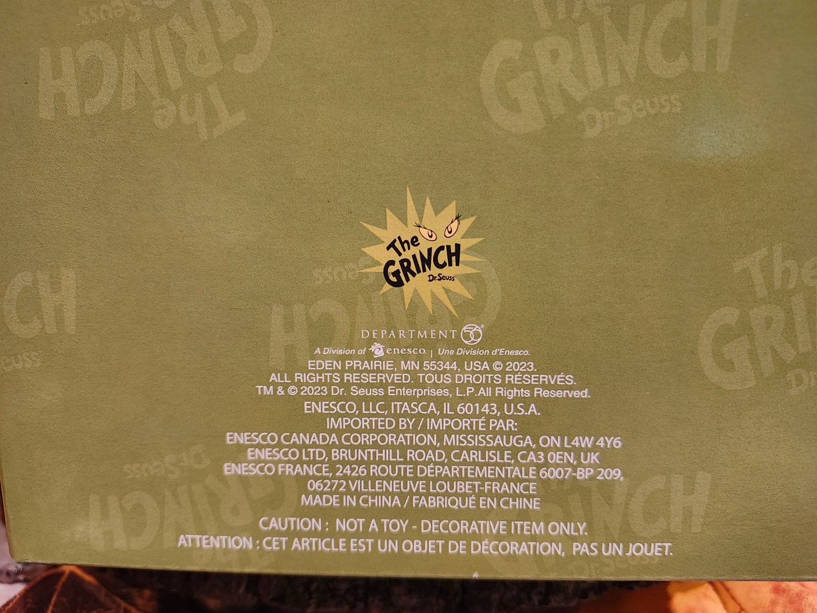 DEPT. 56 GRINCH 2023 RETIRED PIECE NEW IN BOX MERRY COLLECTIBLE FIGURE 6013492