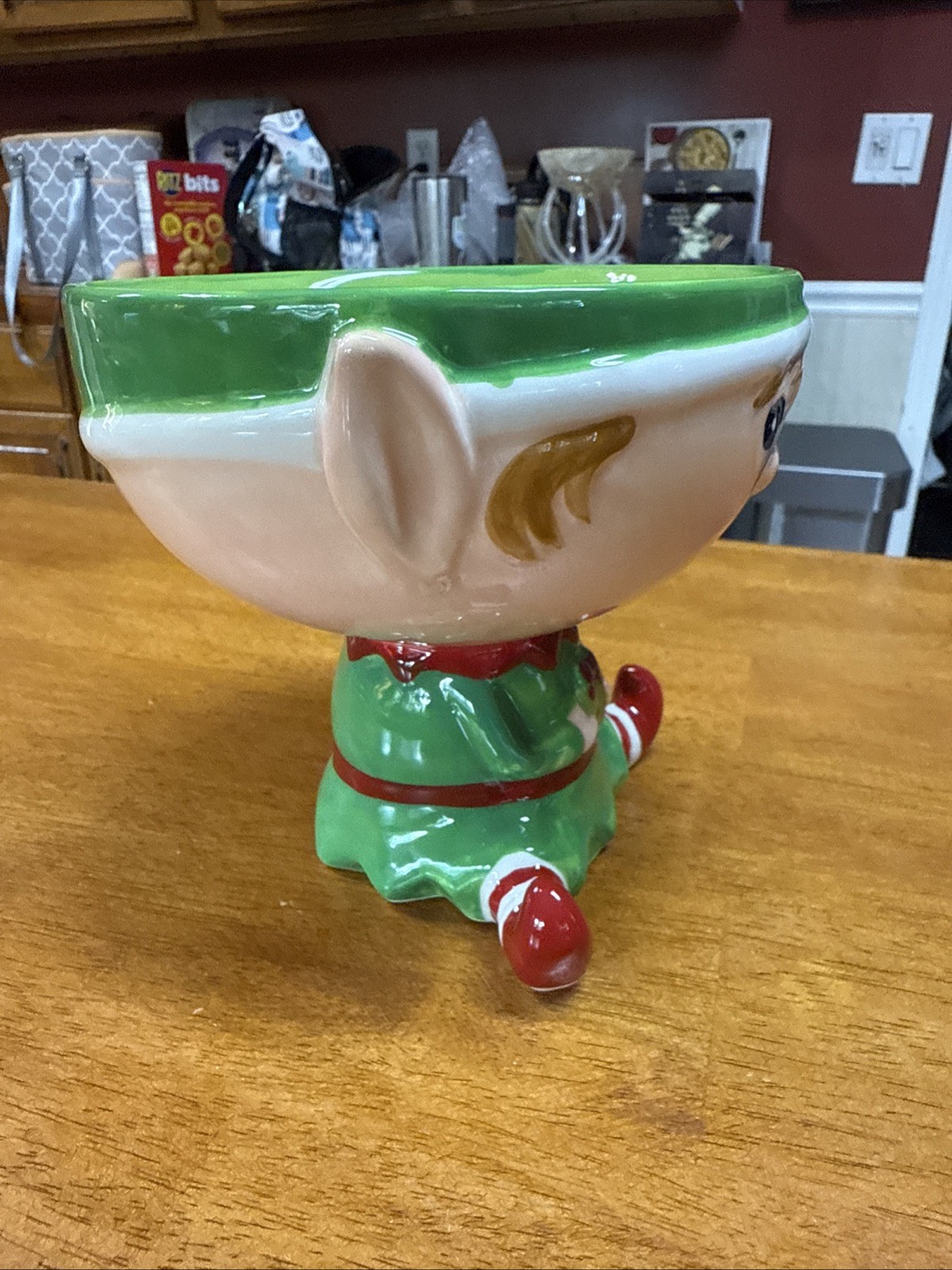 Sleigh Bell Bistro Christmas Elf Candy Trinket Dish Bowl Free Shipping!