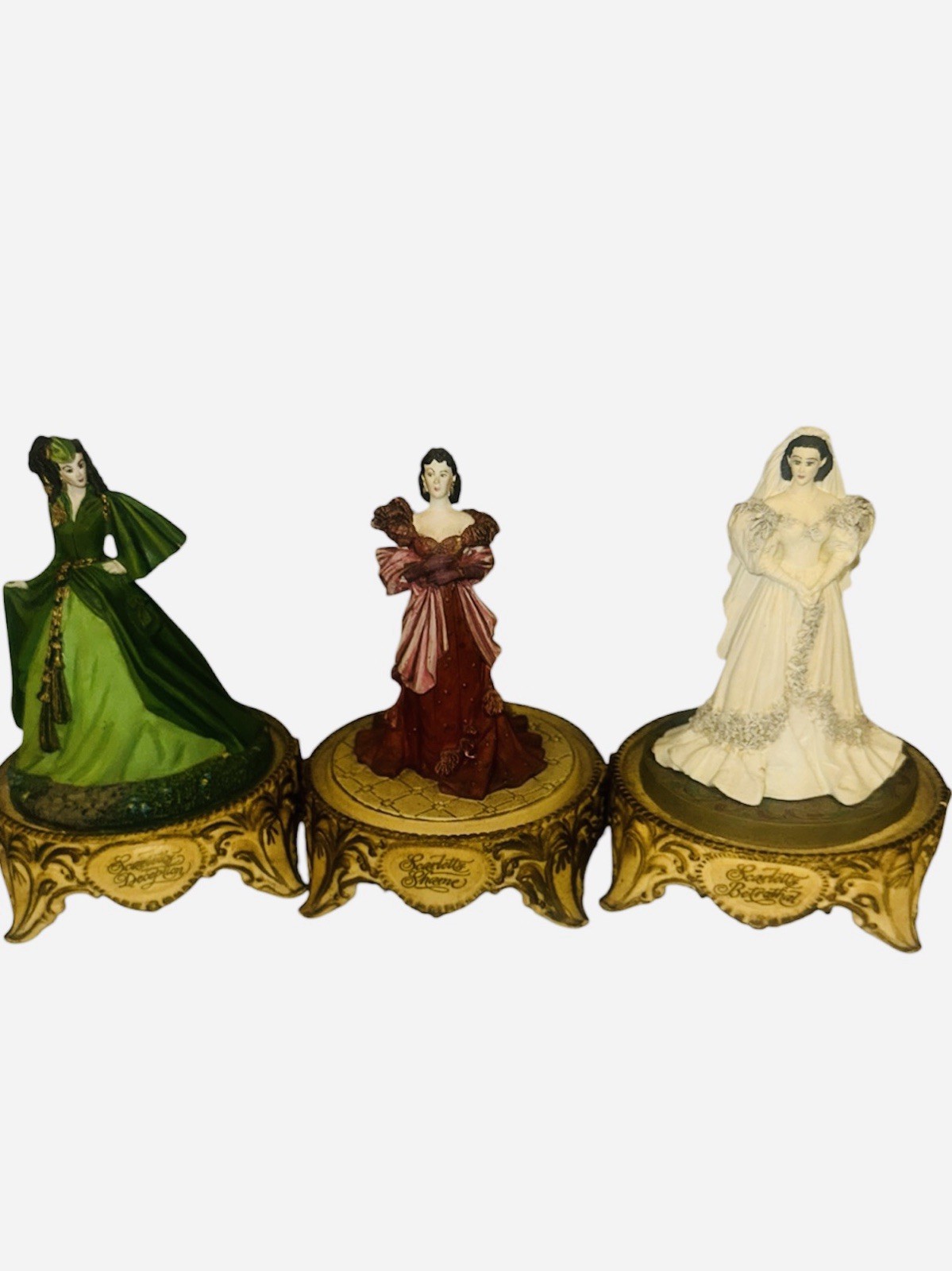 Gone With The Wind Scarlett O’Hara Lot of 3 Limited Edition Figurines By Turner