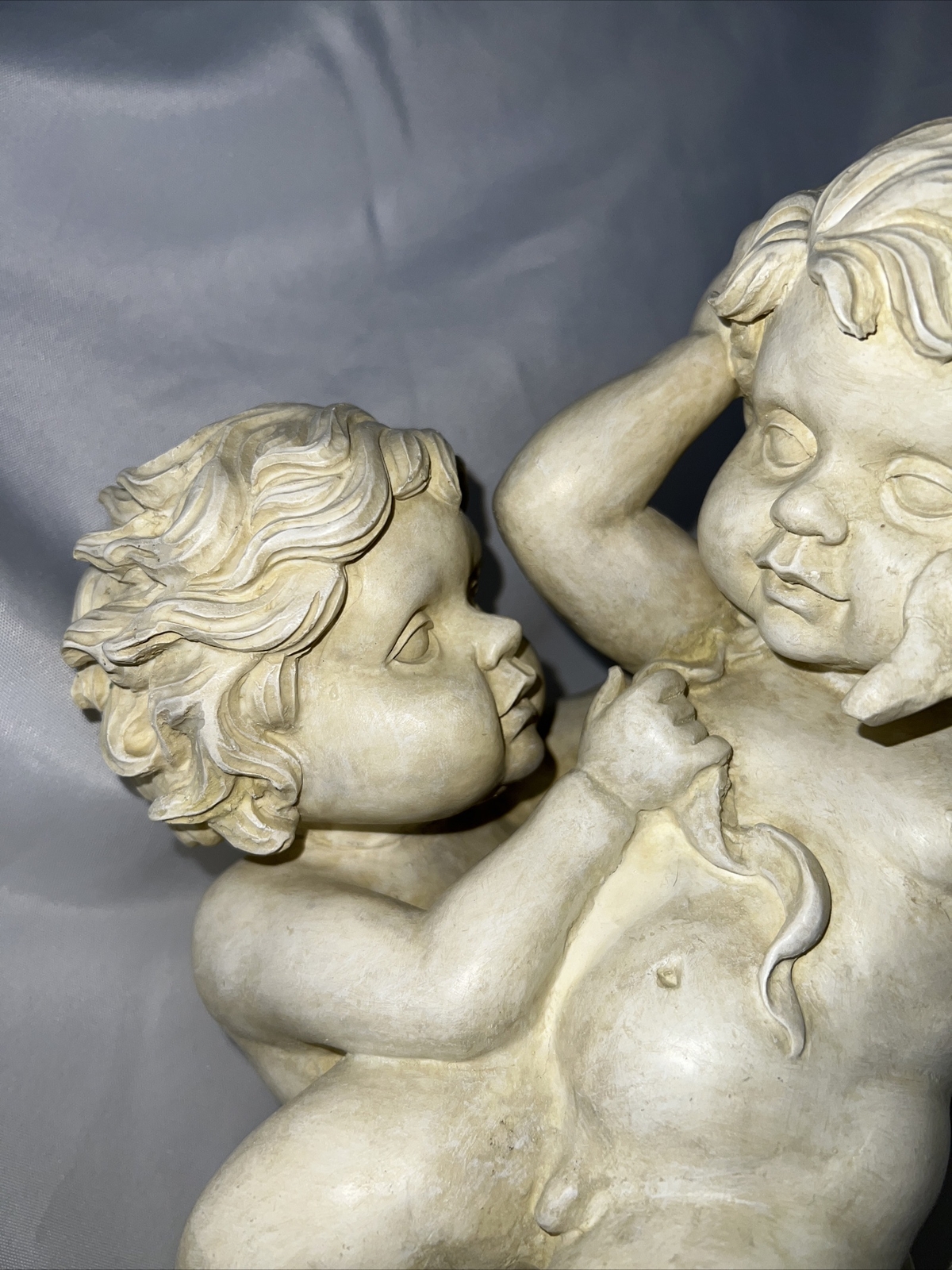 Vintage Collectible 14” Tall Precious Little Boys/Cherubs Playing Sculpture