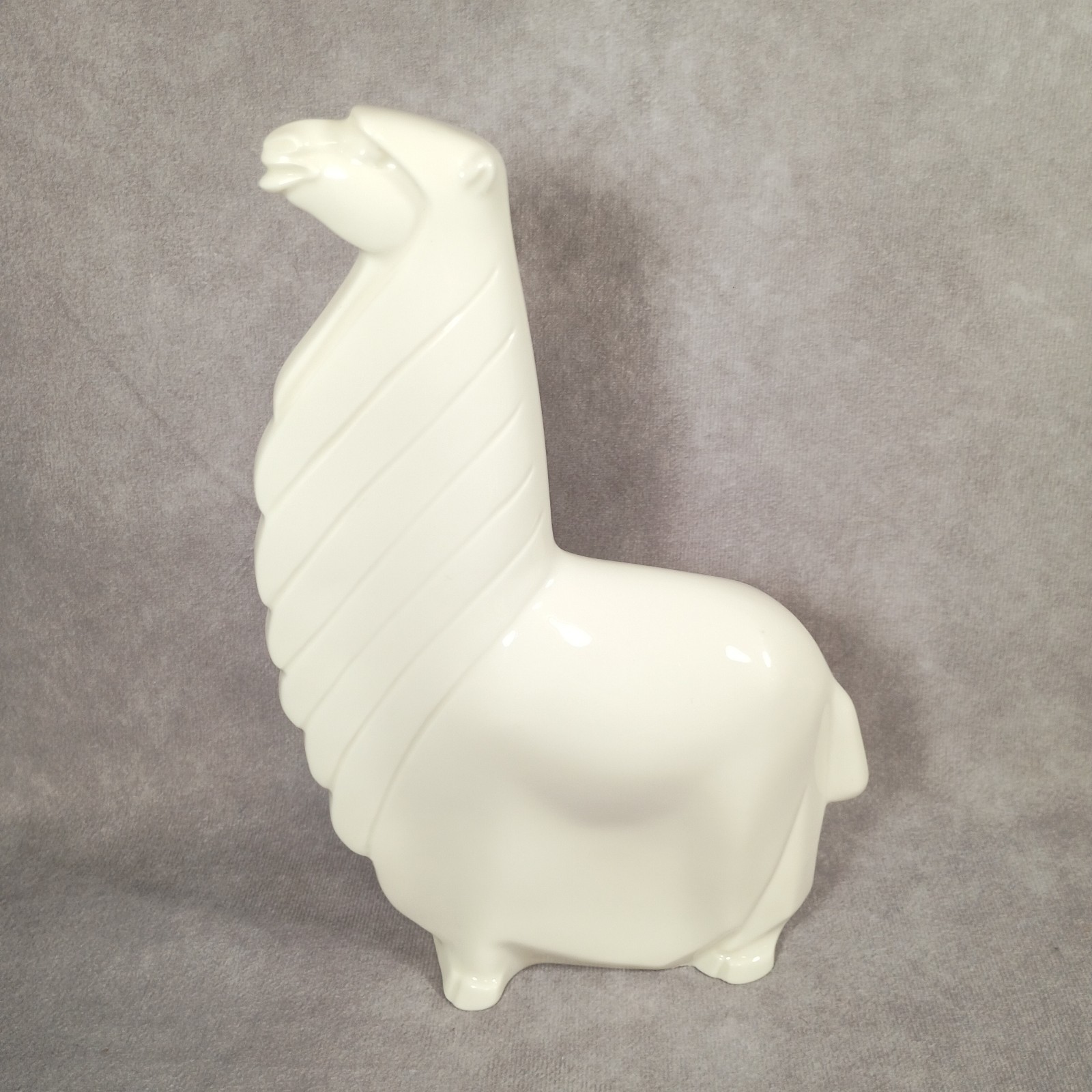 Vintage Lenox Art Deco Ivory Porcelain Llama Figurine Green Wreath Mark