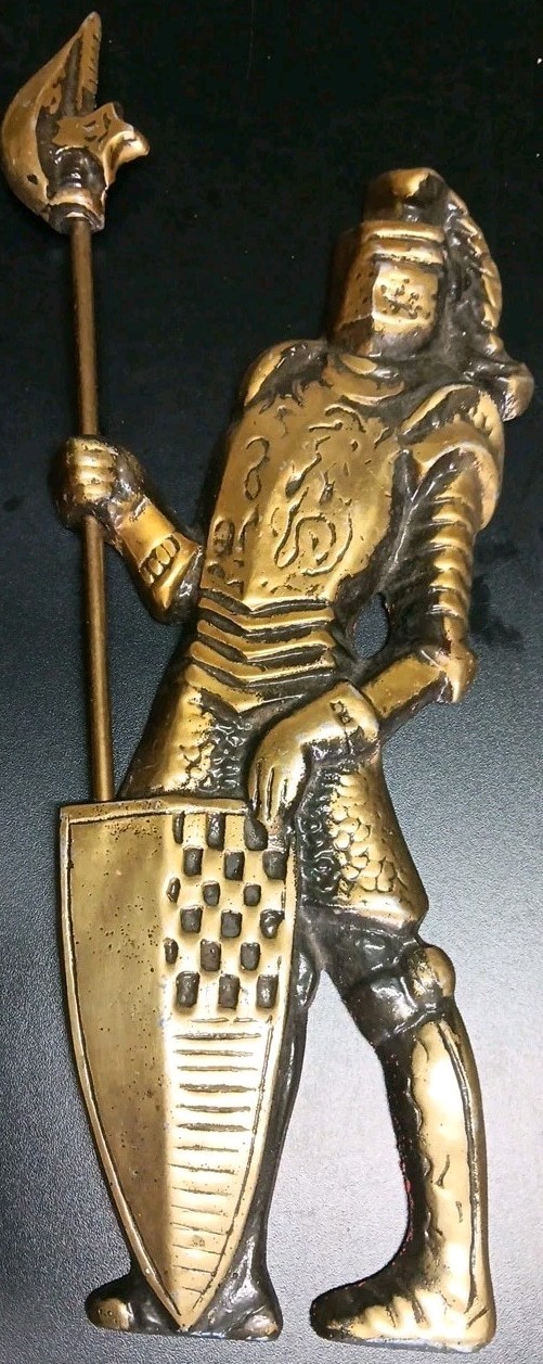 Vintage 1960-1969 Set of 2 Heavy Metal Medieval Knight Wall Hangings