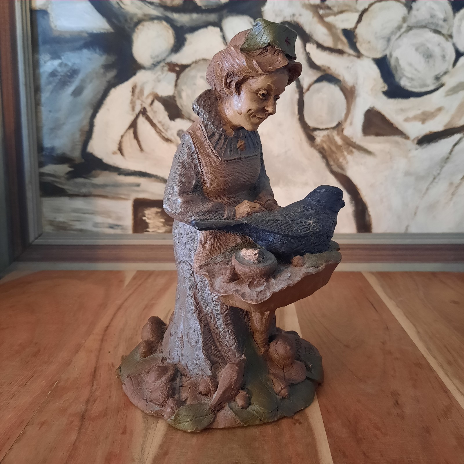 Tom Clark Florence Nurse Figurine Holding Bird #60 Hand Painted Resin Signed